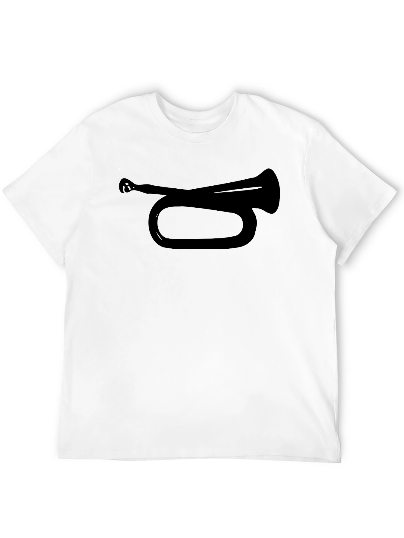 Black Black T-Shirt with Bugle Horn Design view 12