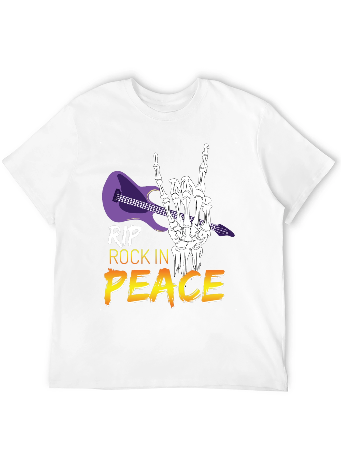 Black RIP Rock in Peace T-Shirt, Rock Hand Gesture view 12