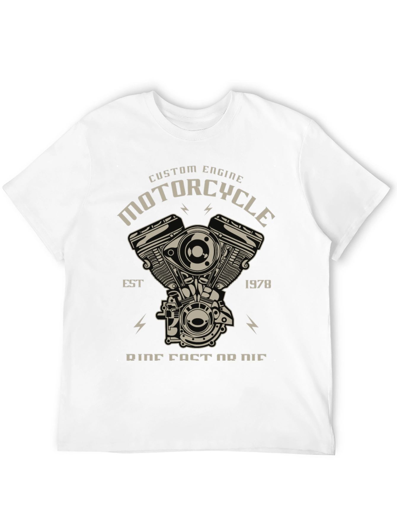 Black Motorcycle Engine Graphic Tee - Ride Fast Or Die T-Shirt view 12