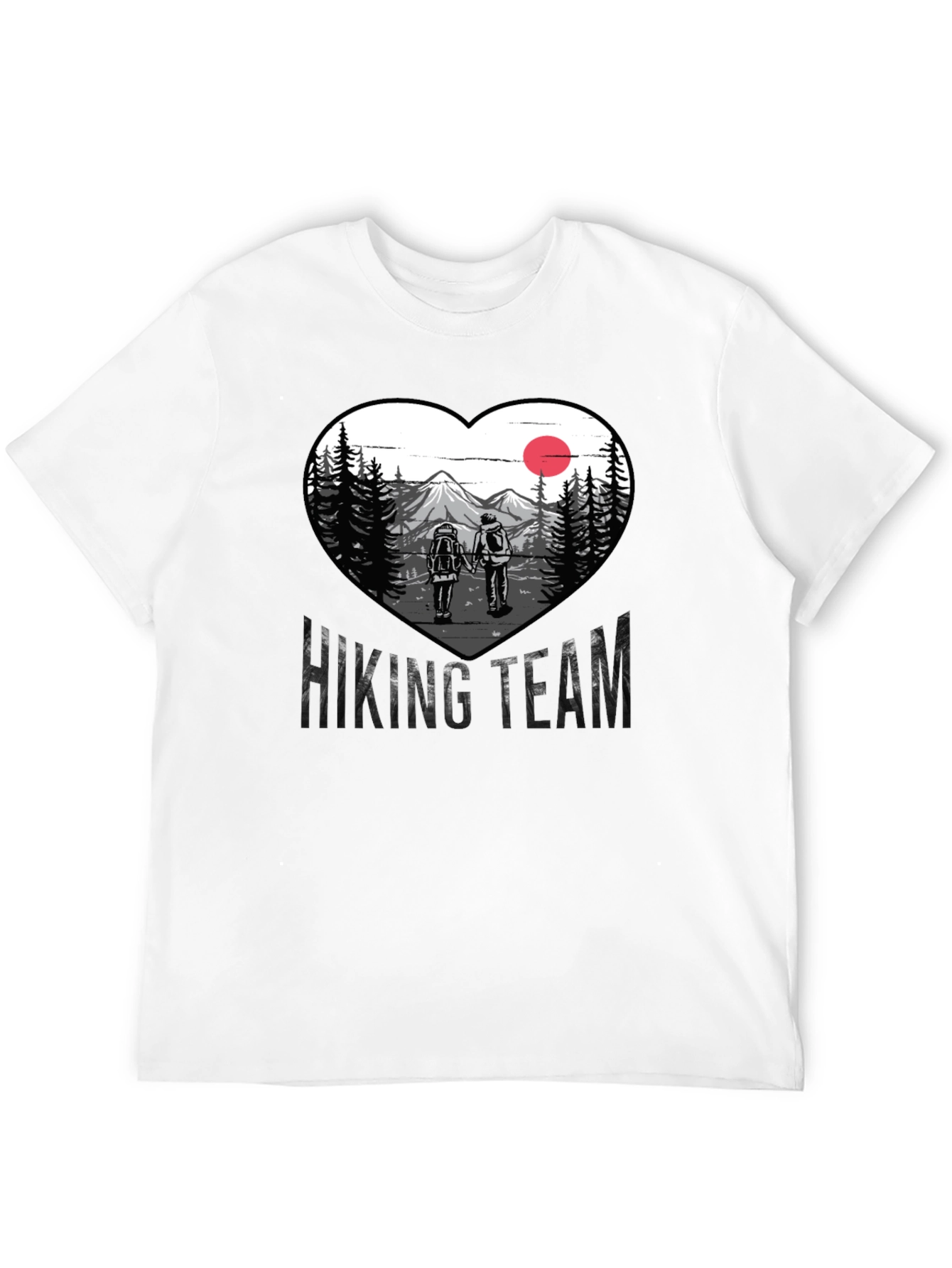 Black Hiking Team Heart Graphic Tee - Nature Lovers Shirt view 12