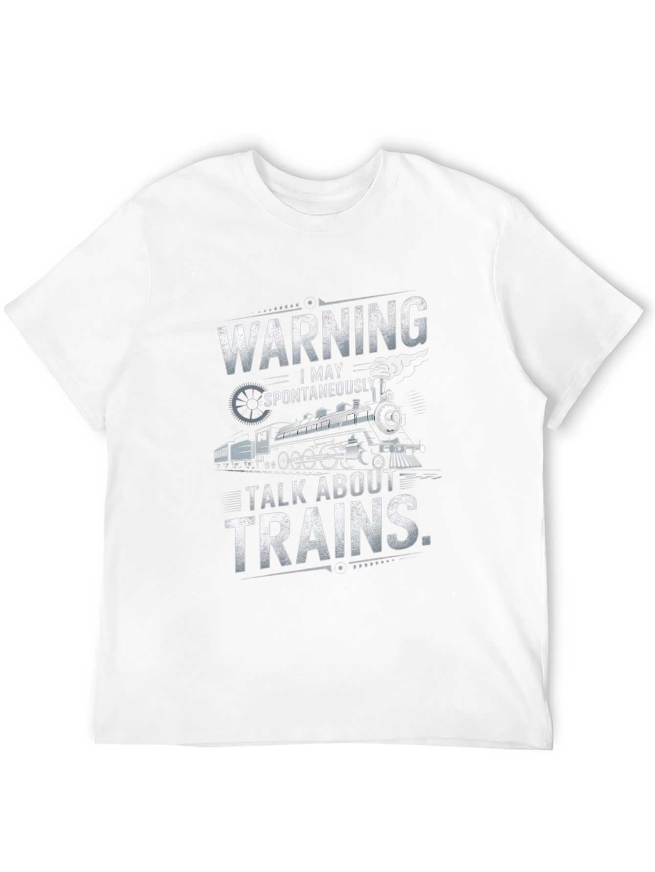 Black Warning: May Spontaneously Talk About Trains T-Shirt view 12