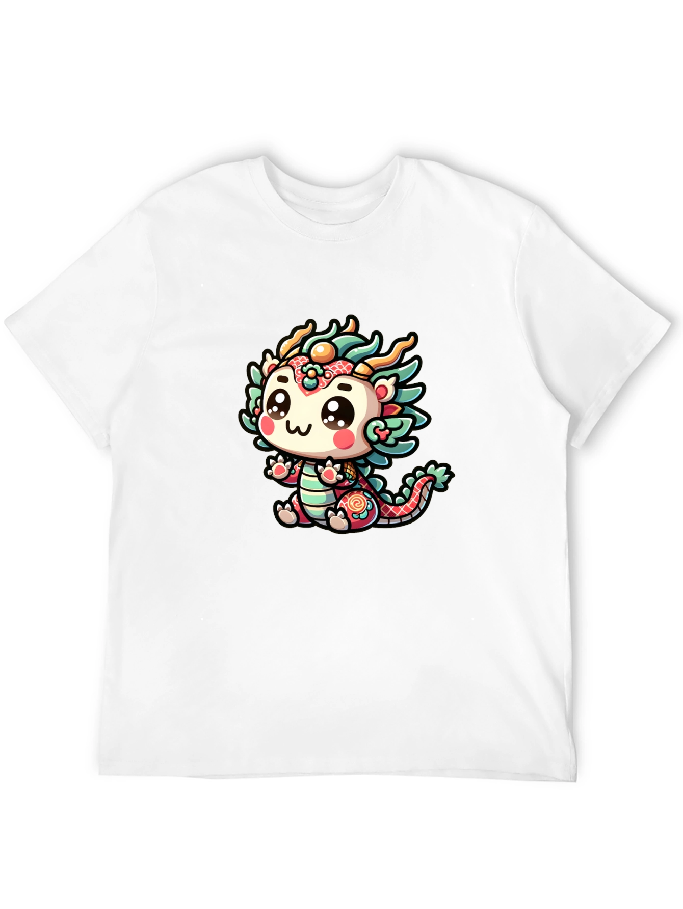 Black Cute Dragon Graphic Black T-Shirt view 12