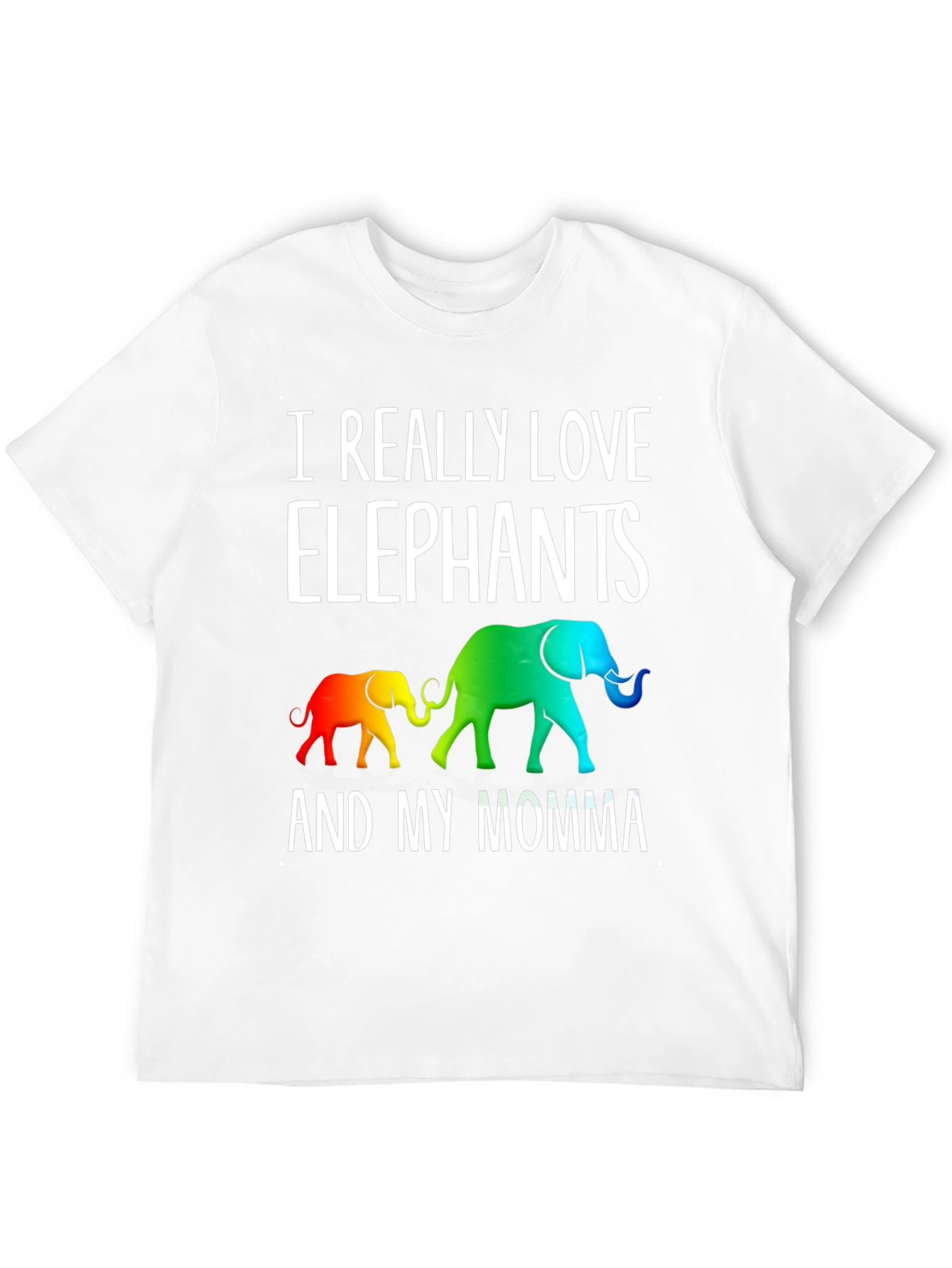 Black I Really Love Elephants And My Momma Graphic Tee view 12