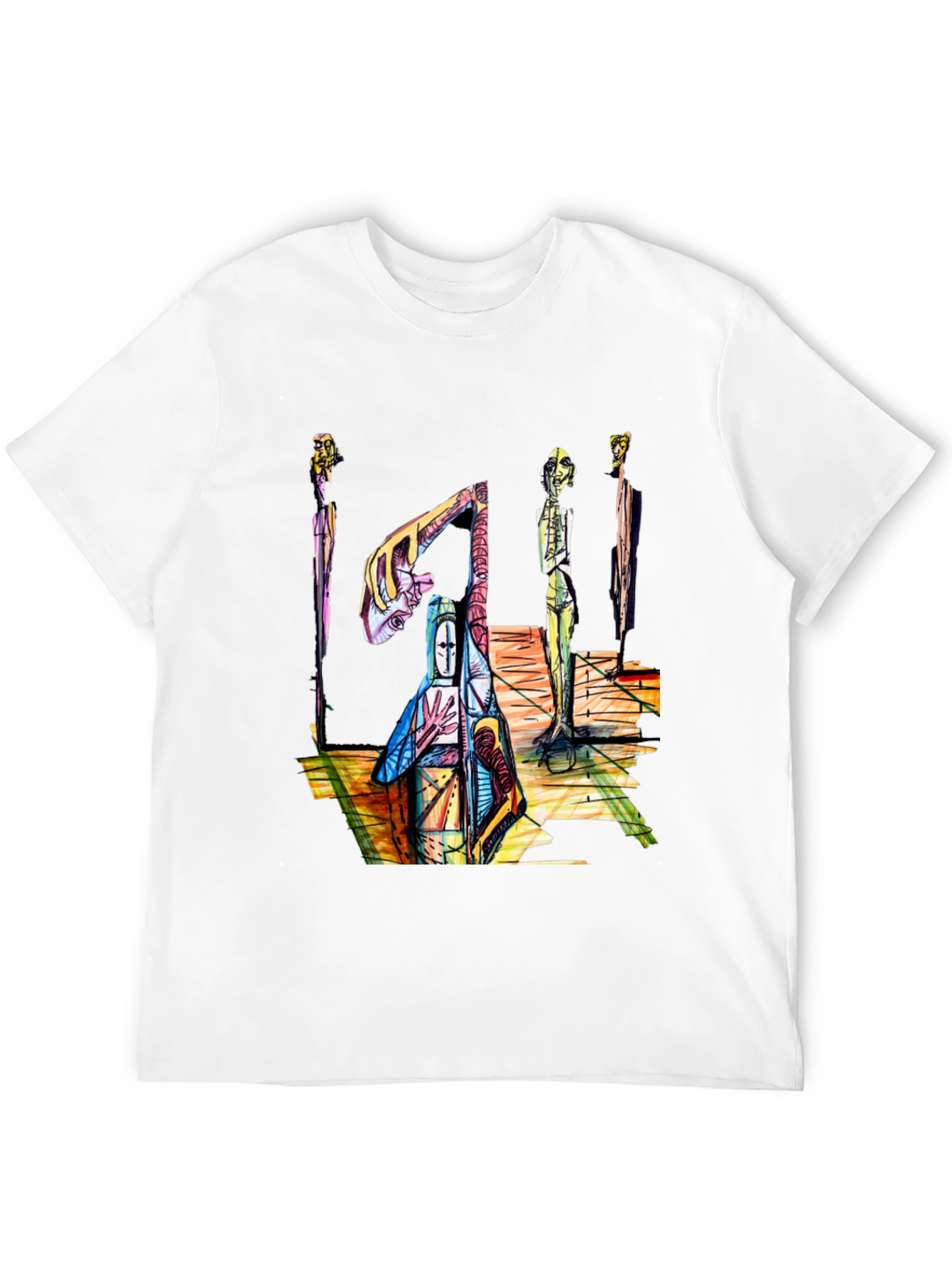 Black Abstract Art Graphic T-Shirt - Unique Design view 12