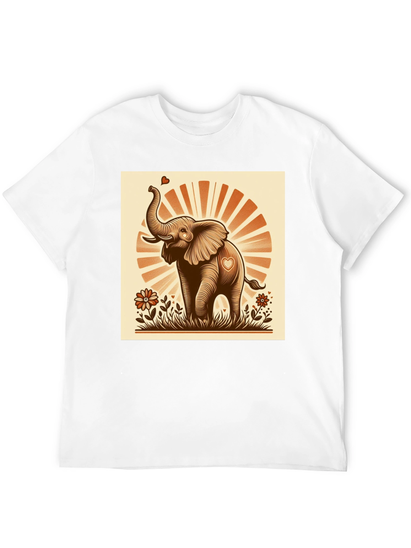 Black Cute Elephant Heart T-Shirt - Graphic Tee view 12