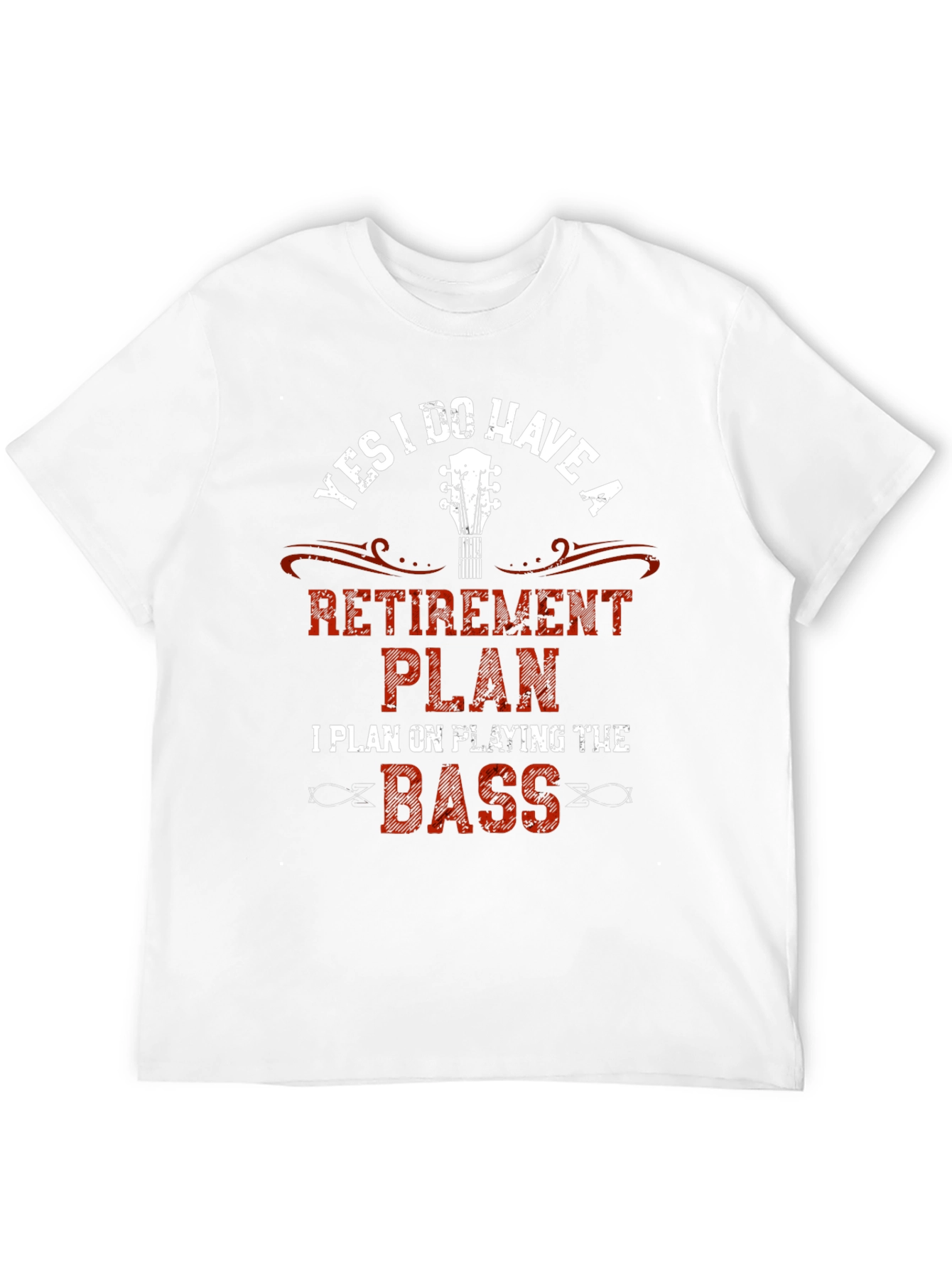 Black Retirement Plan Bass Guitar Graphic T-Shirt view 12