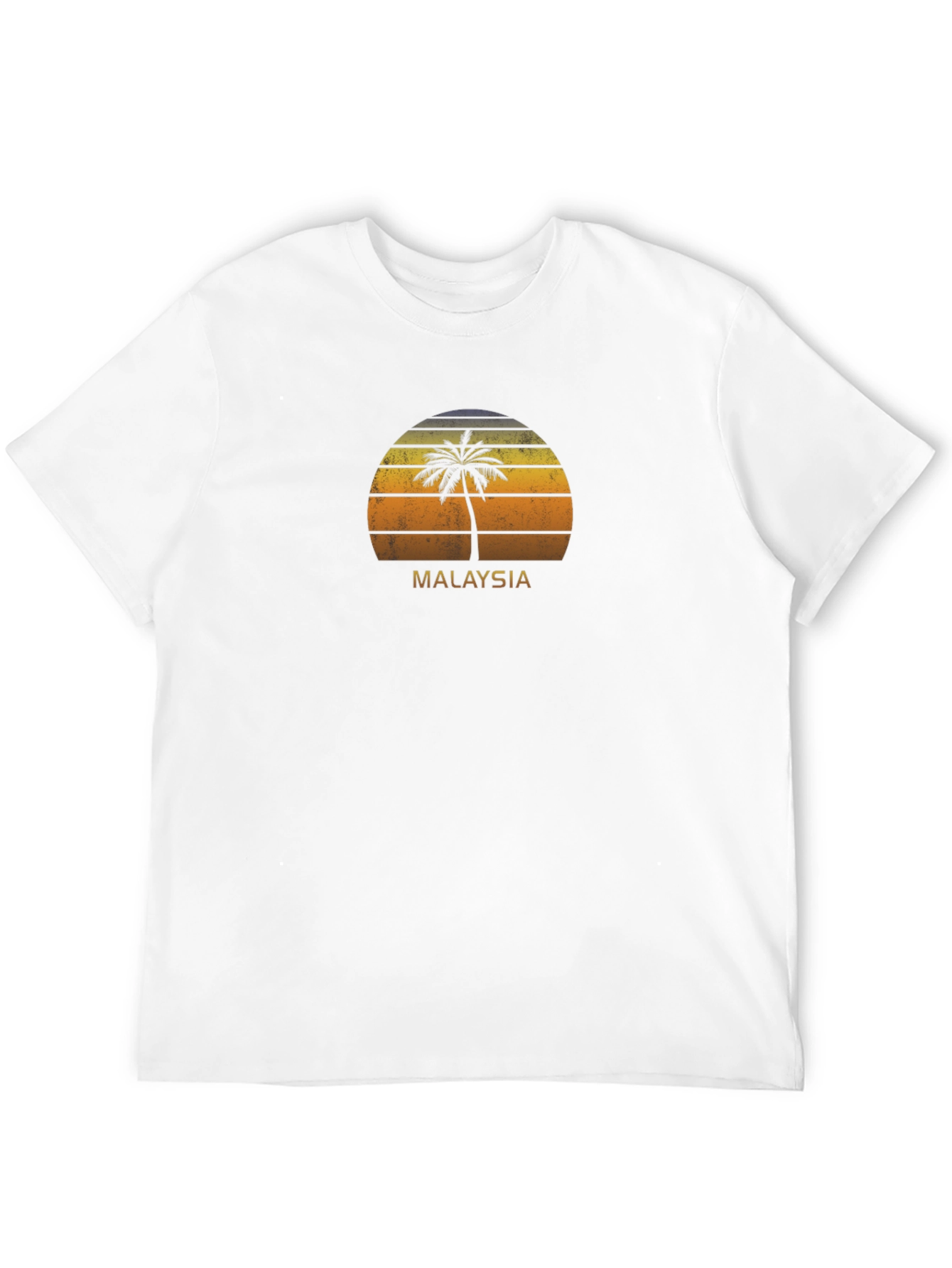 Black Malaysia Sunset Palm Tree Graphic T-Shirt view 12