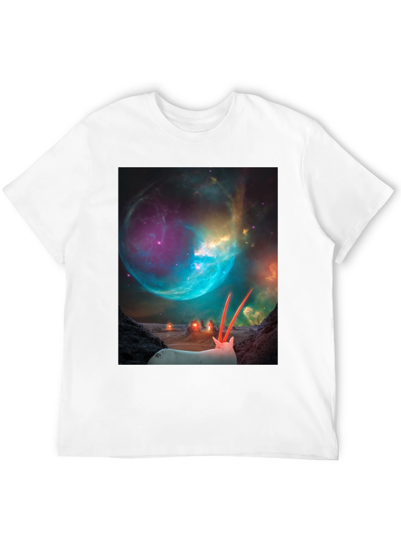 Black Sci-Fi Alien Landscape T-Shirt view 12