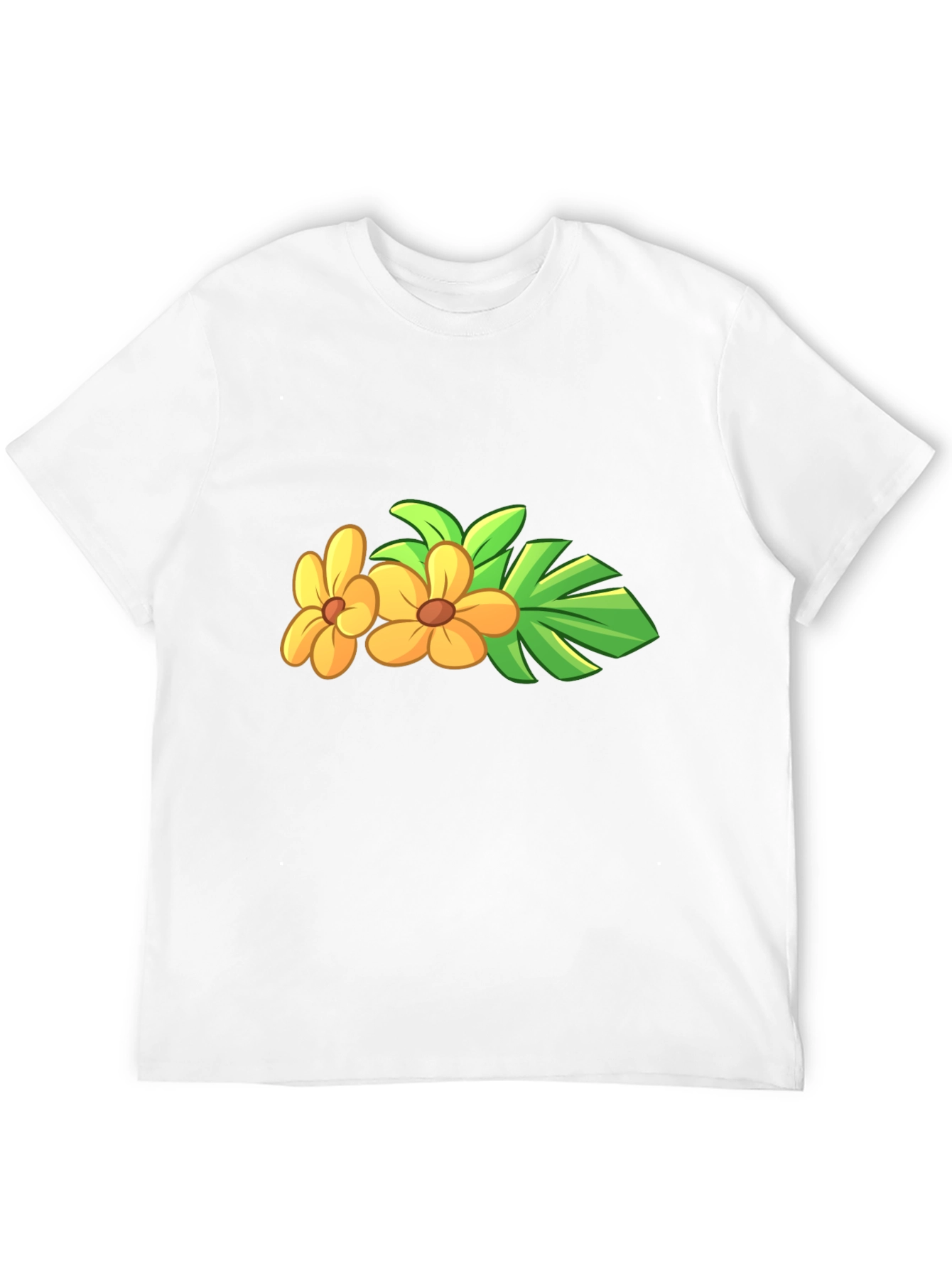 Black Tropical Flower Black T-Shirt view 12