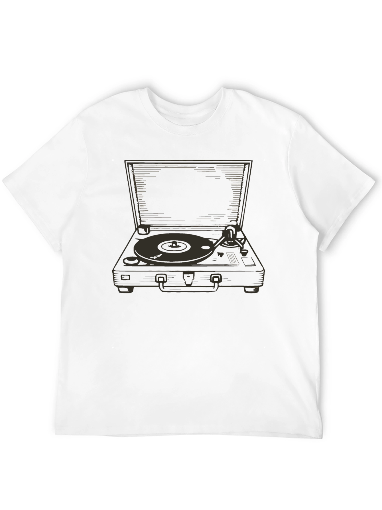 Black Vintage Record Player Graphic Tee - Black view 12
