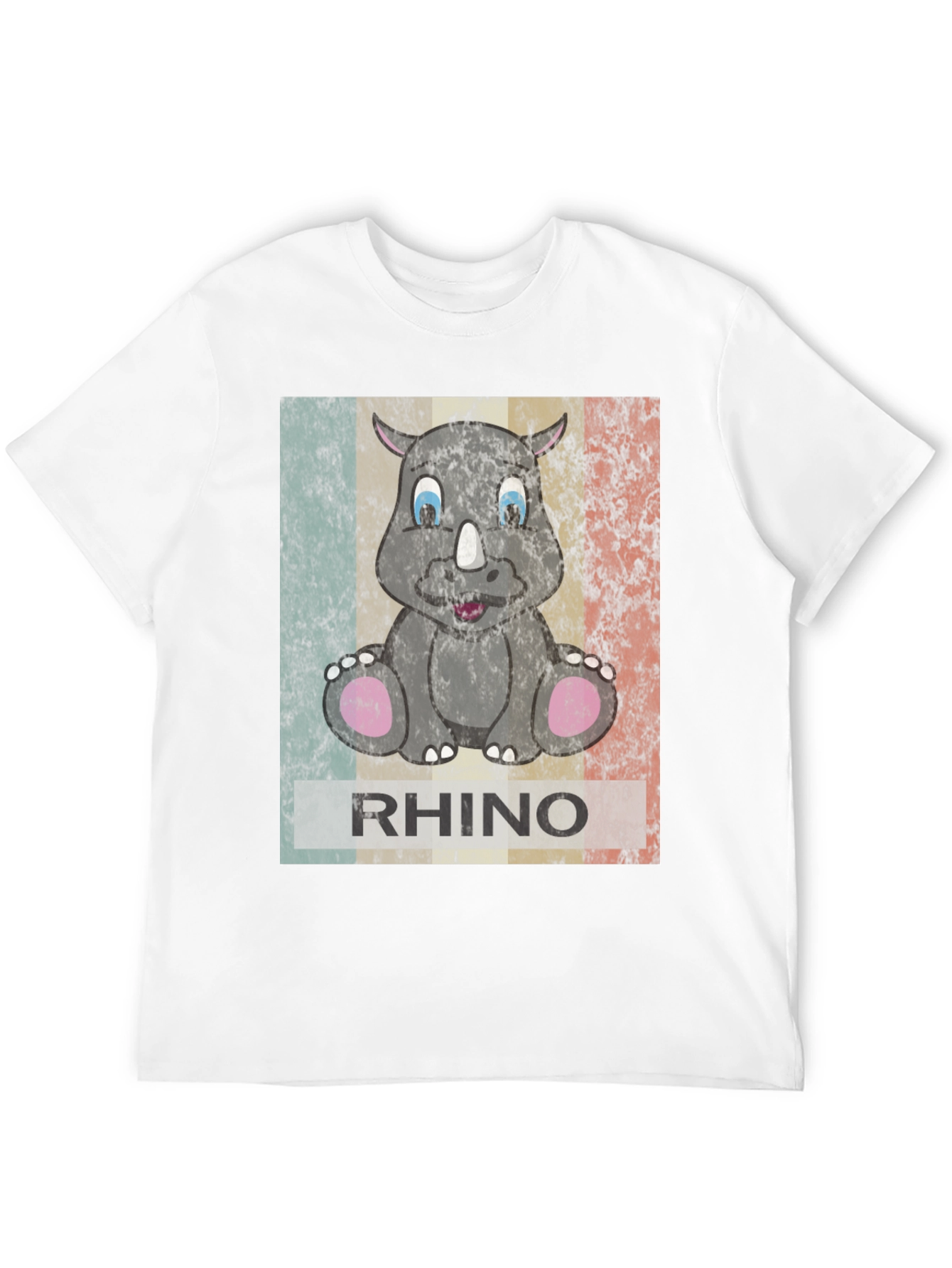 Black Retro Rhino Graphic T-Shirt - Men's Black Tee view 12