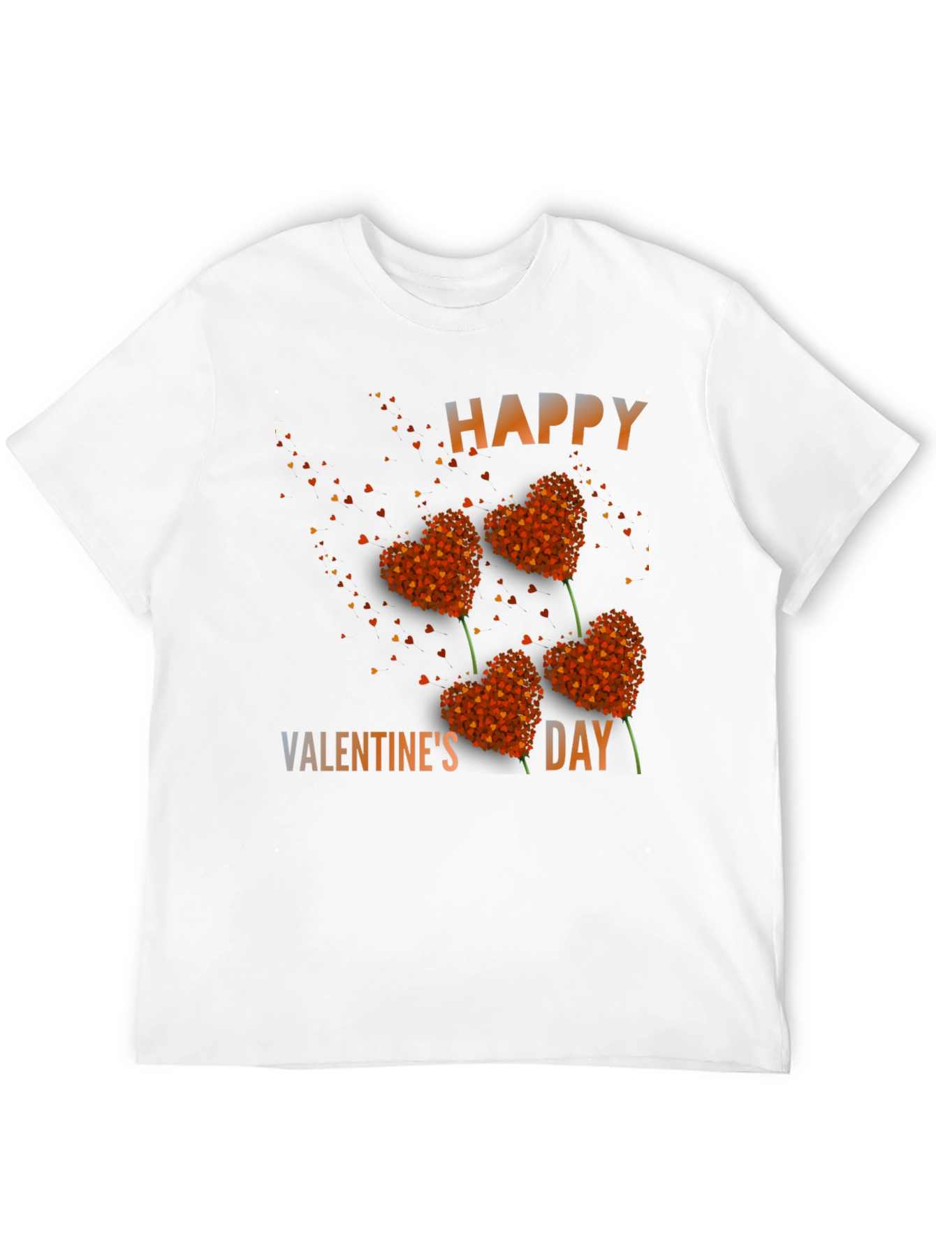 Black Happy Valentine's Day Heart Flower T-Shirt view 12