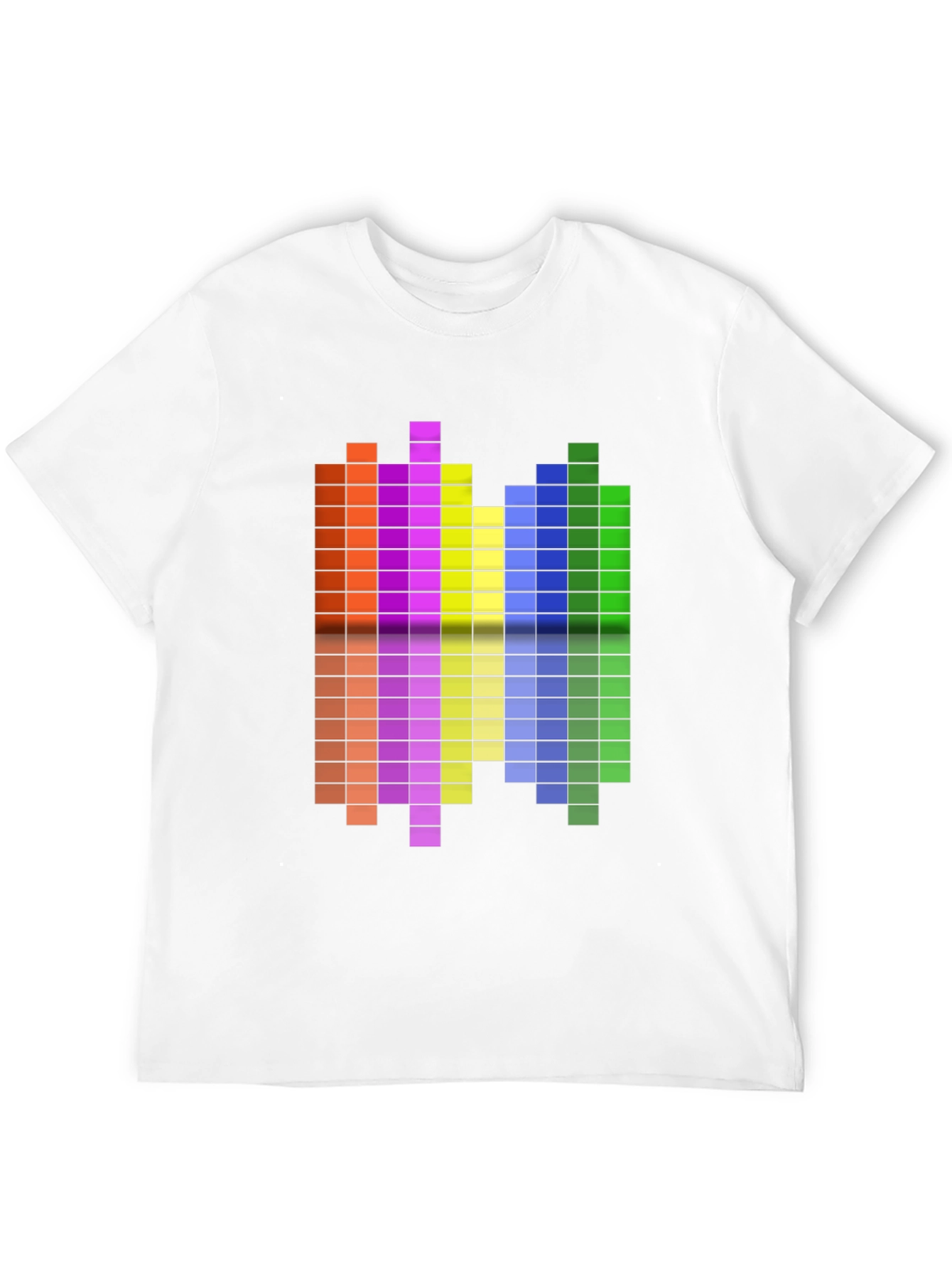 Black Retro Pixel Equalizer Graphic Tee - Black Cotton Shirt view 12