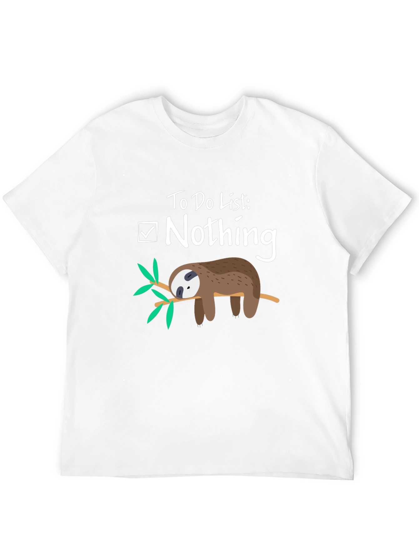 Black Lazy Sloth T-Shirt - To Do List: Nothing view 12