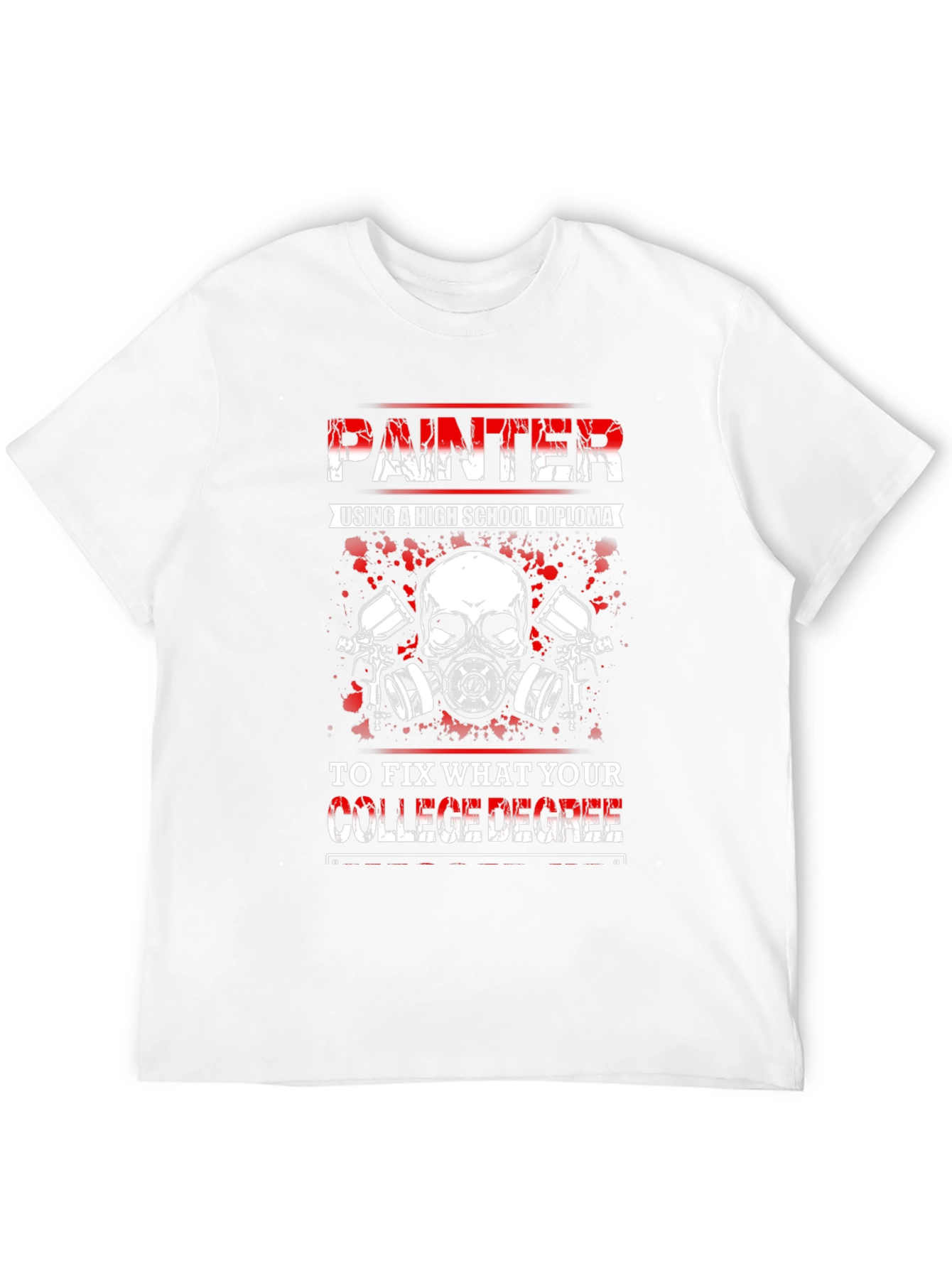 Black Painter High School Diploma Funny T-Shirt view 12