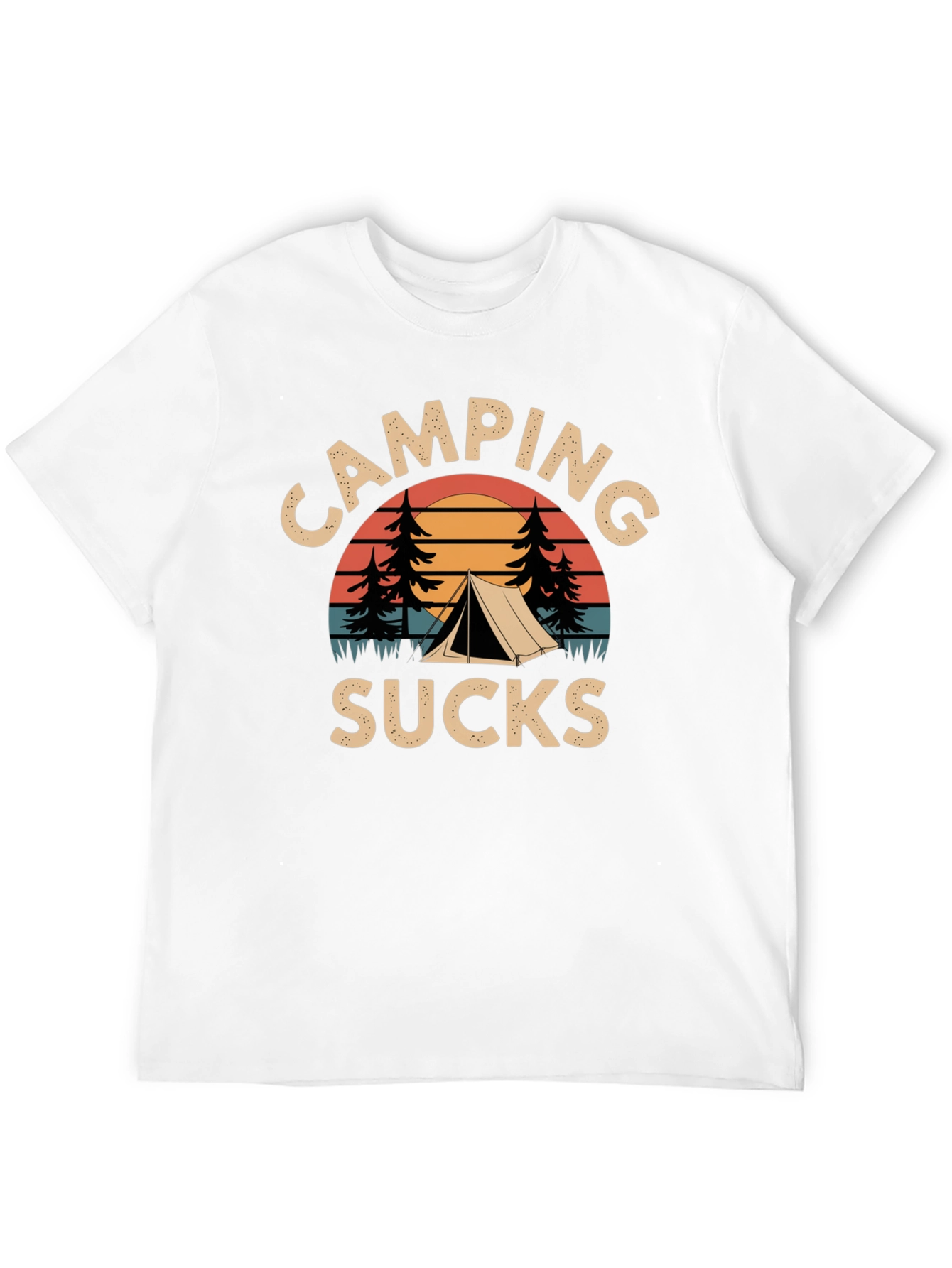 Black Camping Sucks Graphic Tee - Outdoor Humor Shirt view 12