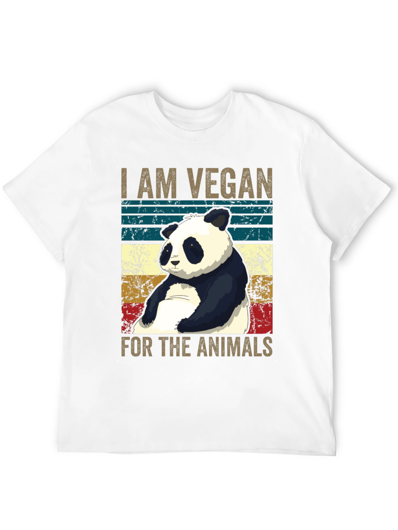Black Vegan Panda Graphic Tee - Animal Lover T-Shirt view 12