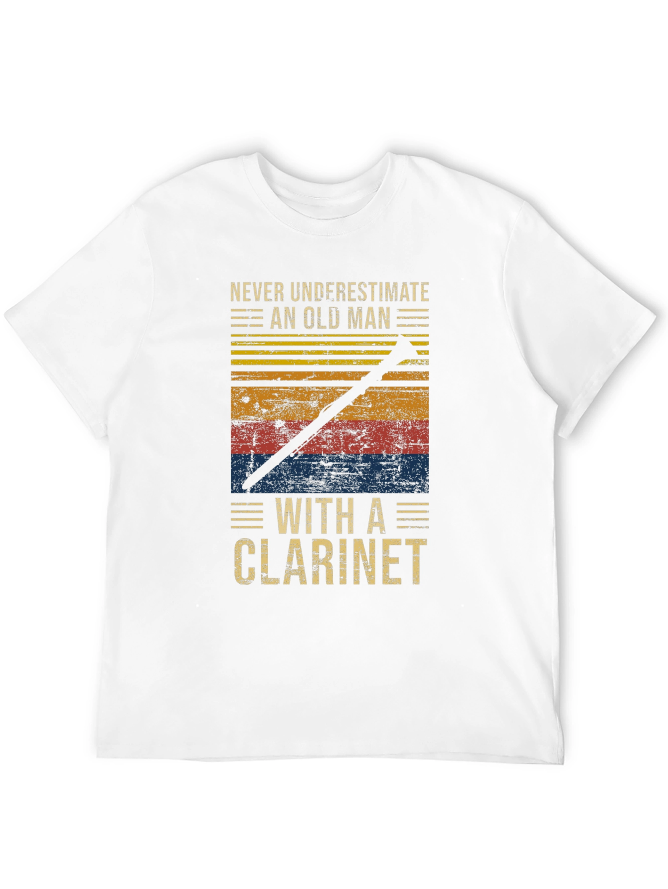 Black Never Underestimate Old Man with Clarinet T-Shirt view 12