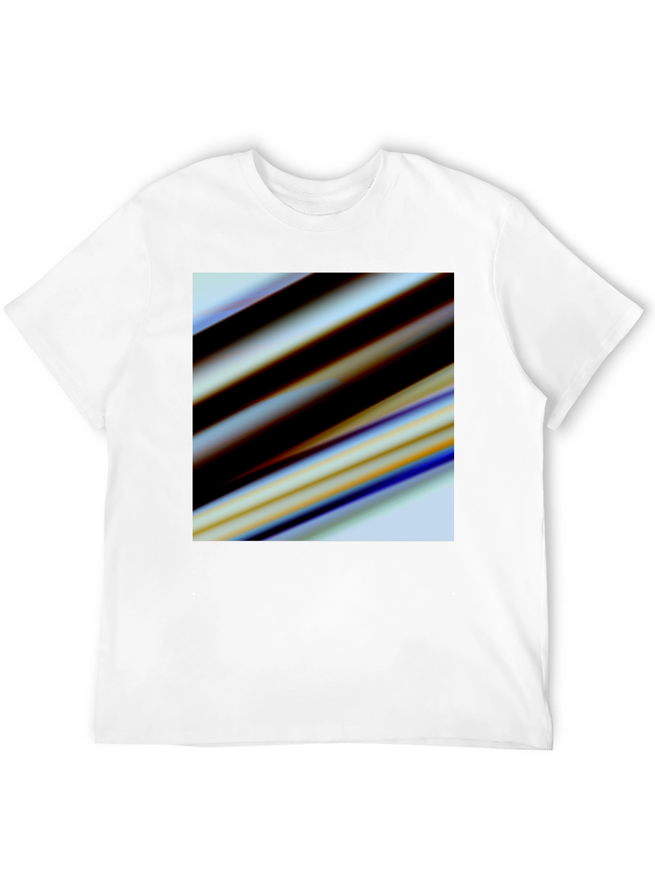 Black Abstract Stripe Graphic Black T-Shirt view 12