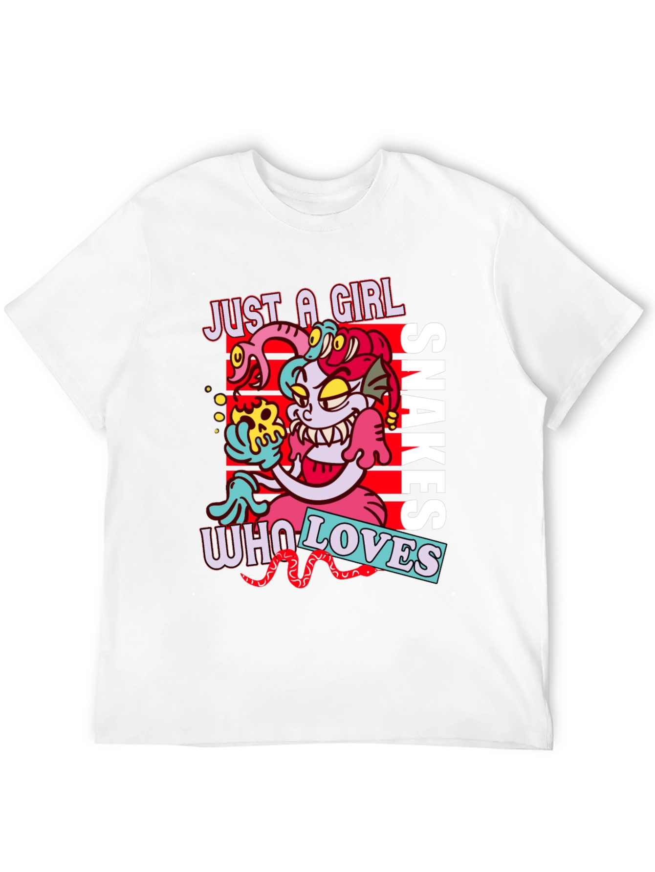 Black Just A Girl Who Loves Snakes Graphic T-Shirt view 12