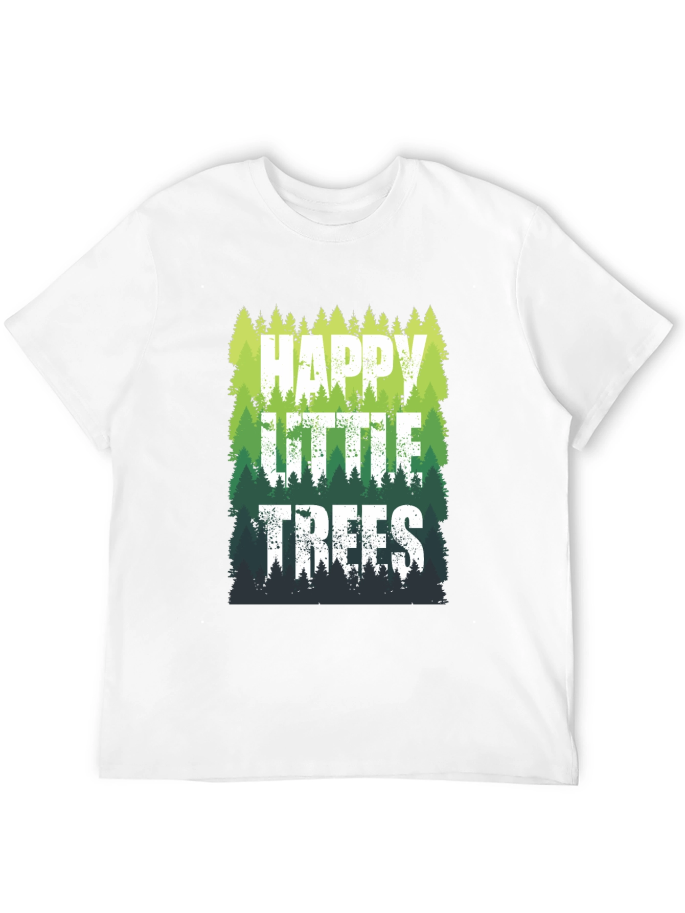 Black Happy Little Trees Graphic T-Shirt view 12