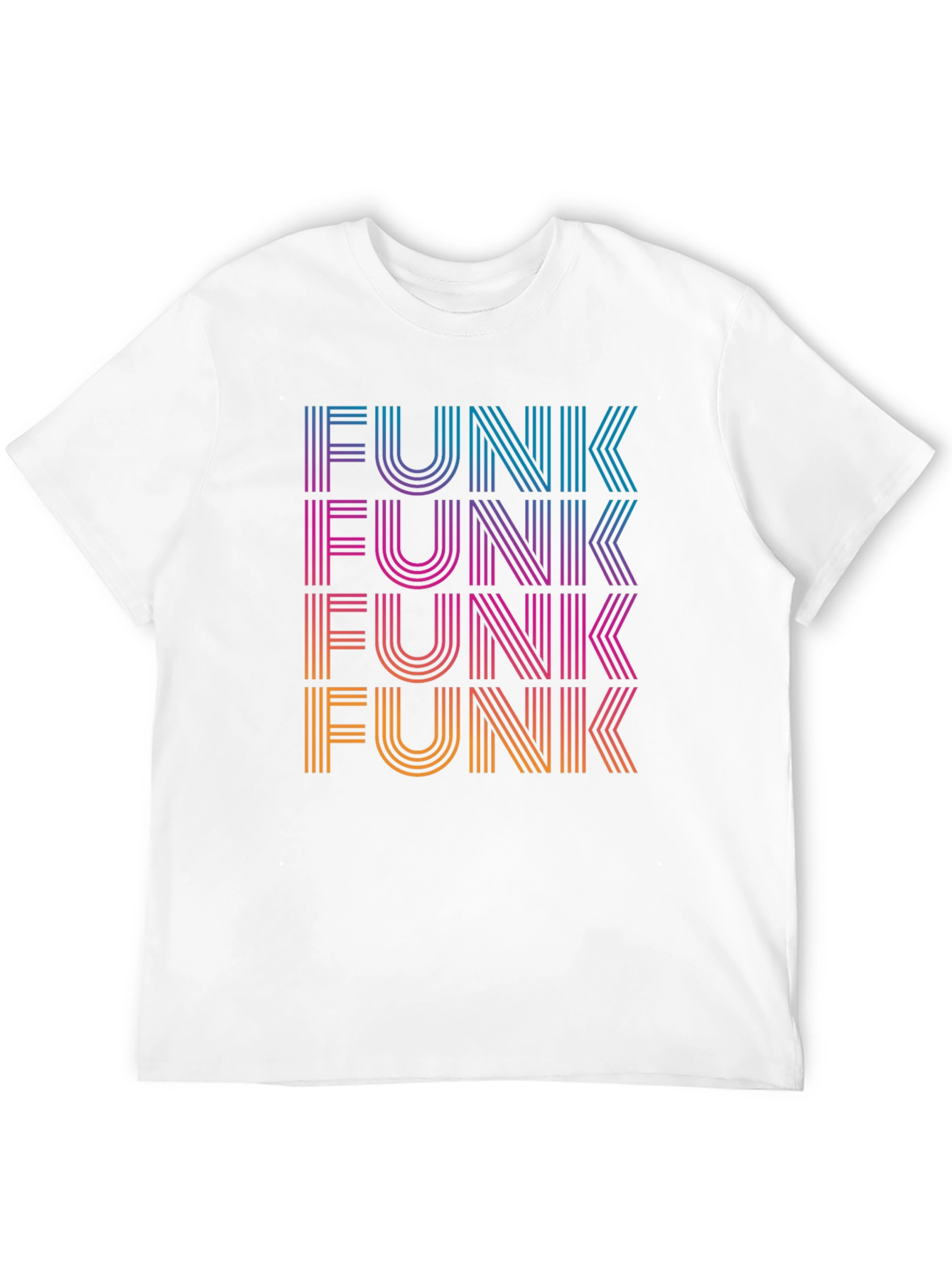 Black Retro Funk T-Shirt - Striped Text Design view 12