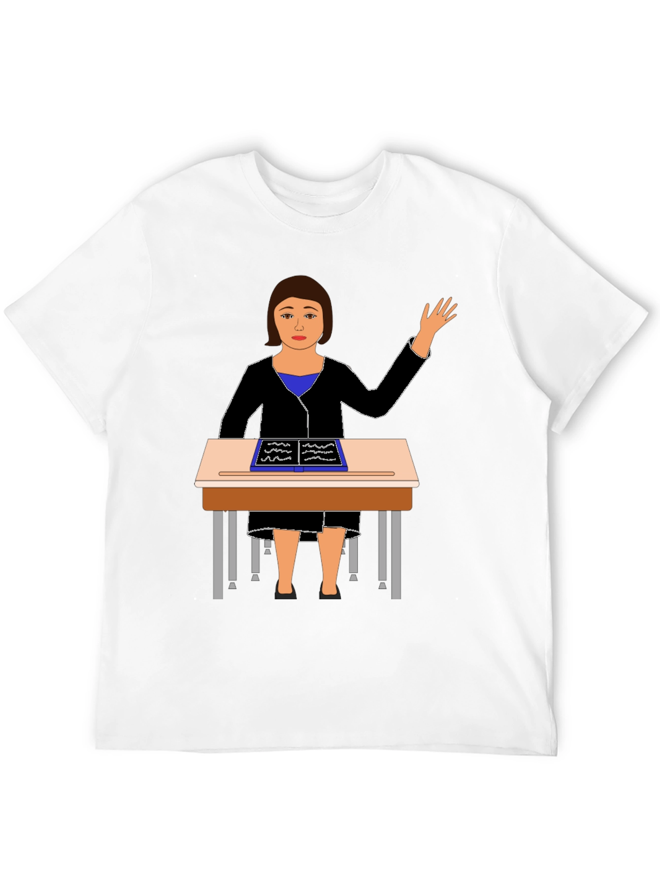 Black Teacher at Desk Graphic Tee view 12