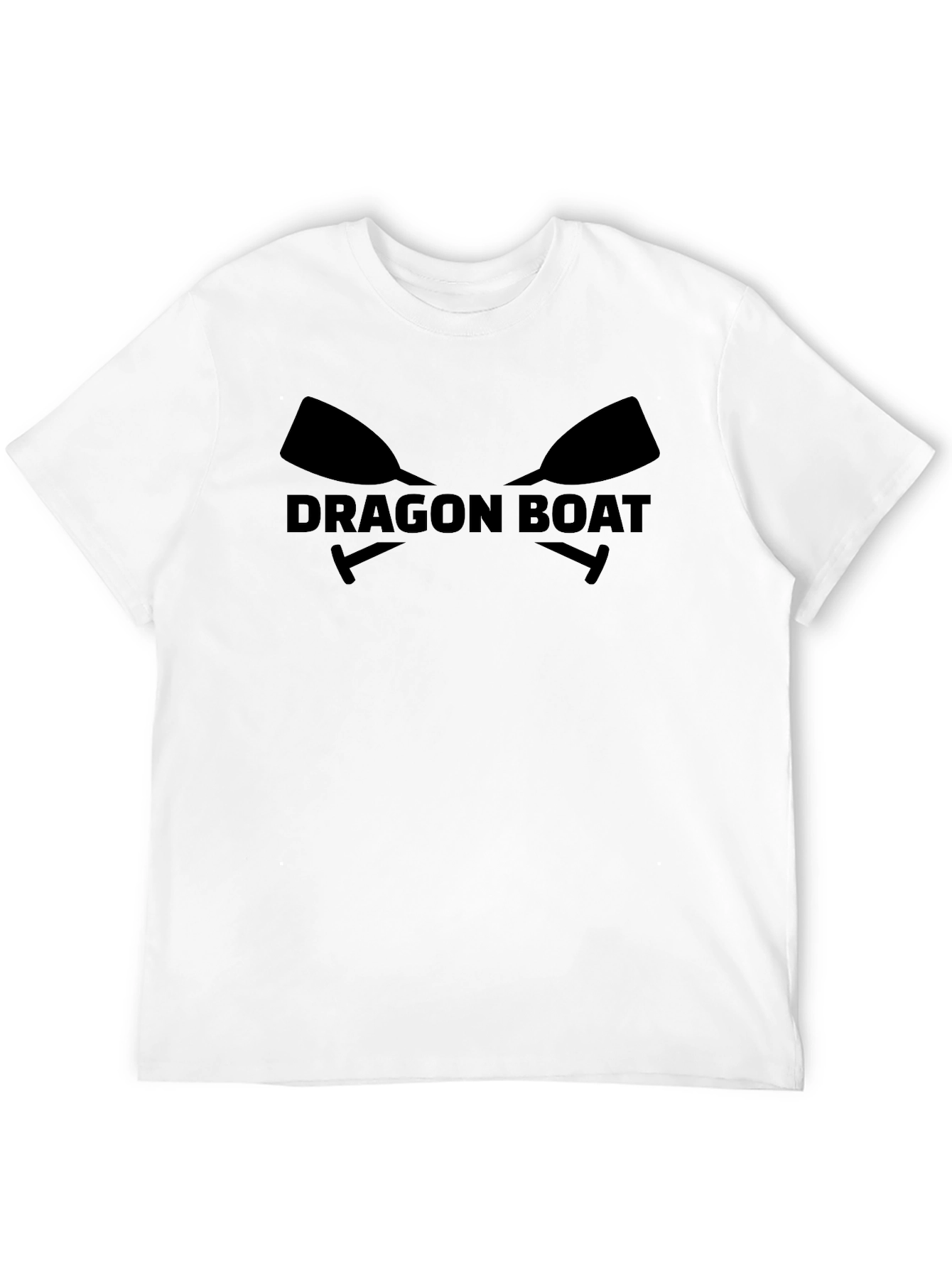 Black Dragon Boat T-Shirt - Paddles & Text Design view 12
