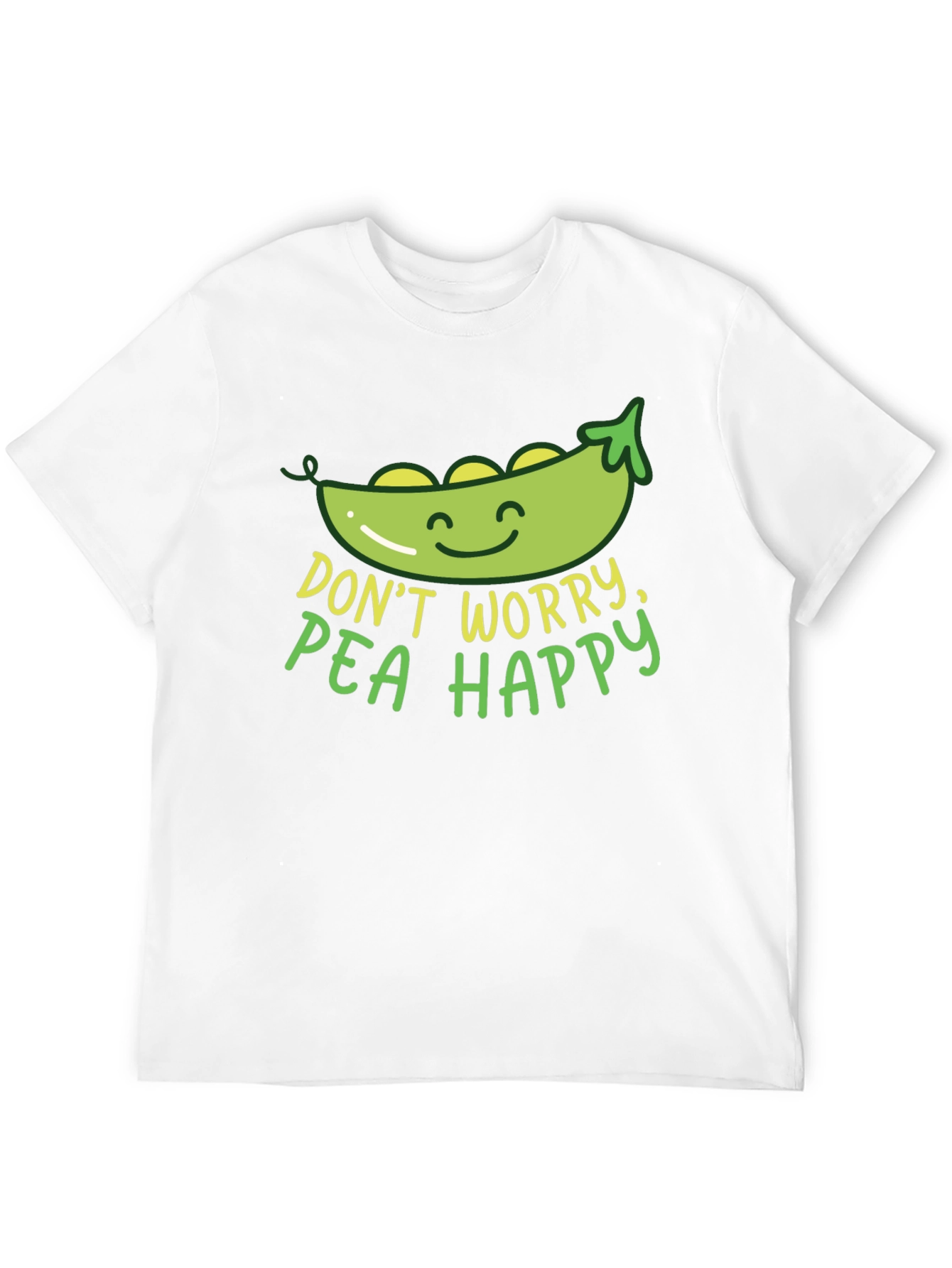 Black Don't Worry Pea Happy Graphic T-Shirt view 12