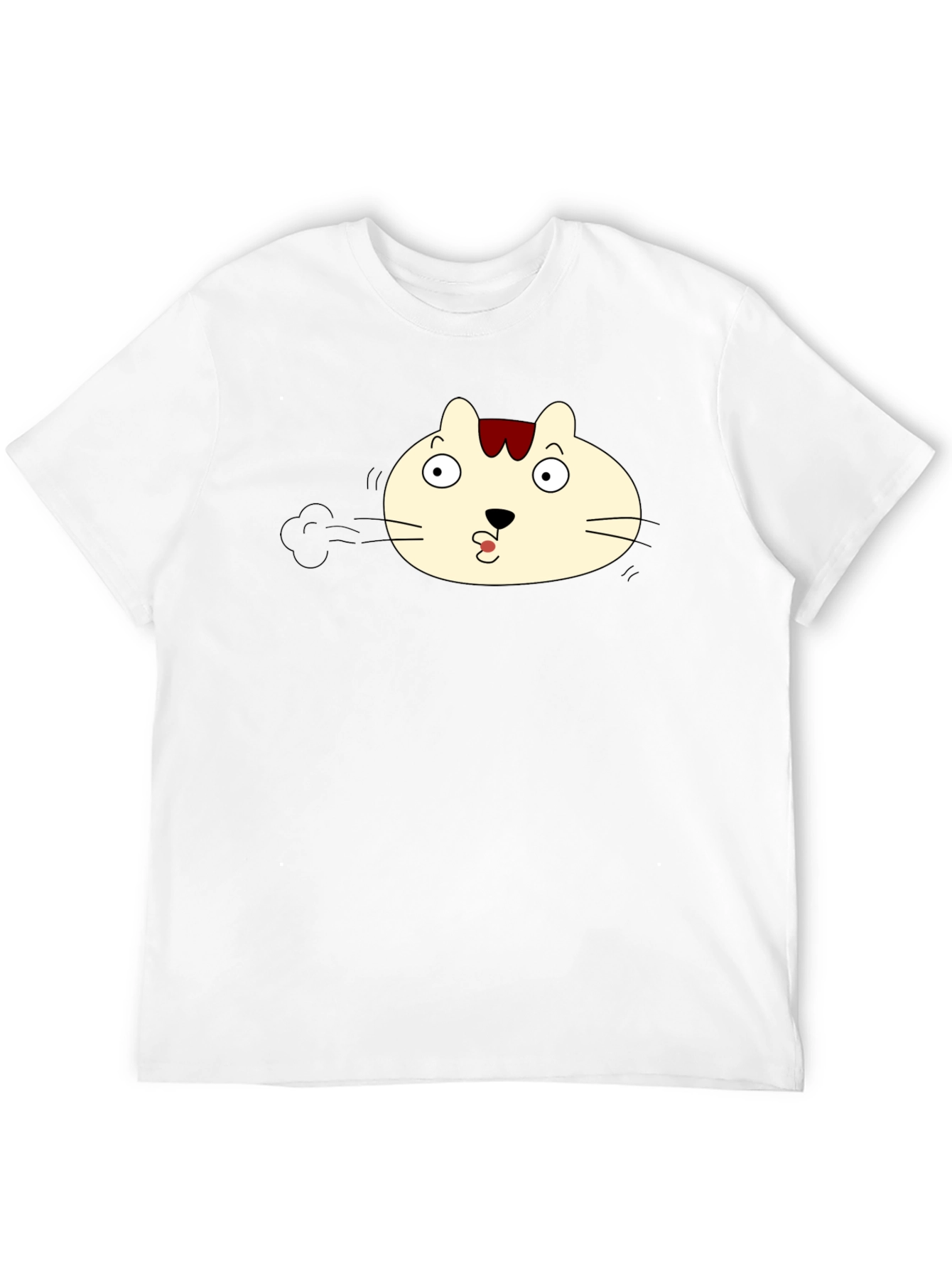 Black Funny Cat Face Black T-Shirt view 12