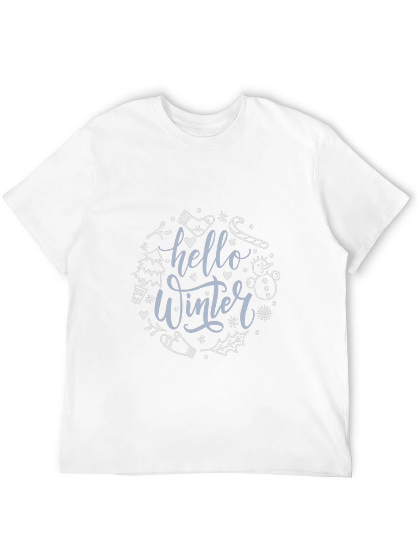 Black Hello Winter Graphic Tee - Black Cotton Blend view 12