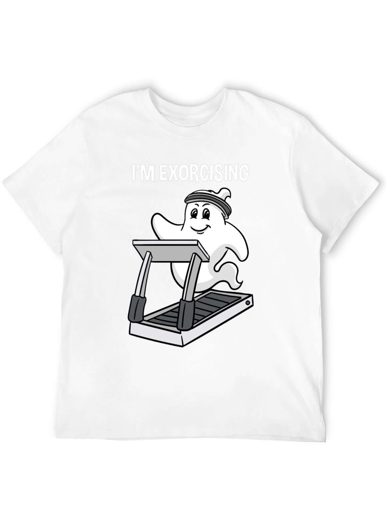 Black Funny Ghost Exorcising T-Shirt view 12