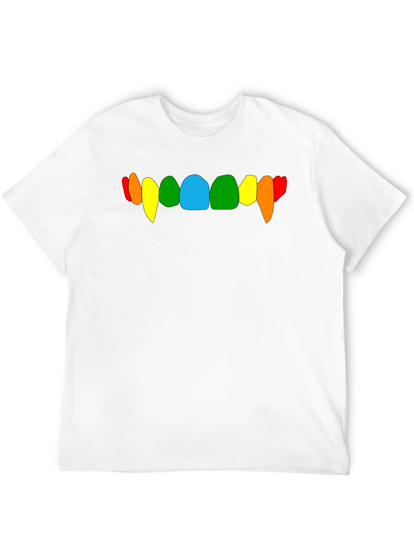 Black Rainbow Vampire Teeth Graphic Tee - Black Cotton T-Shirt view 12