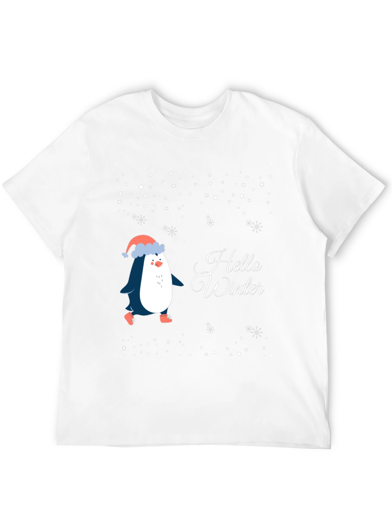 Black Hello Winter Penguin T-Shirt view 12