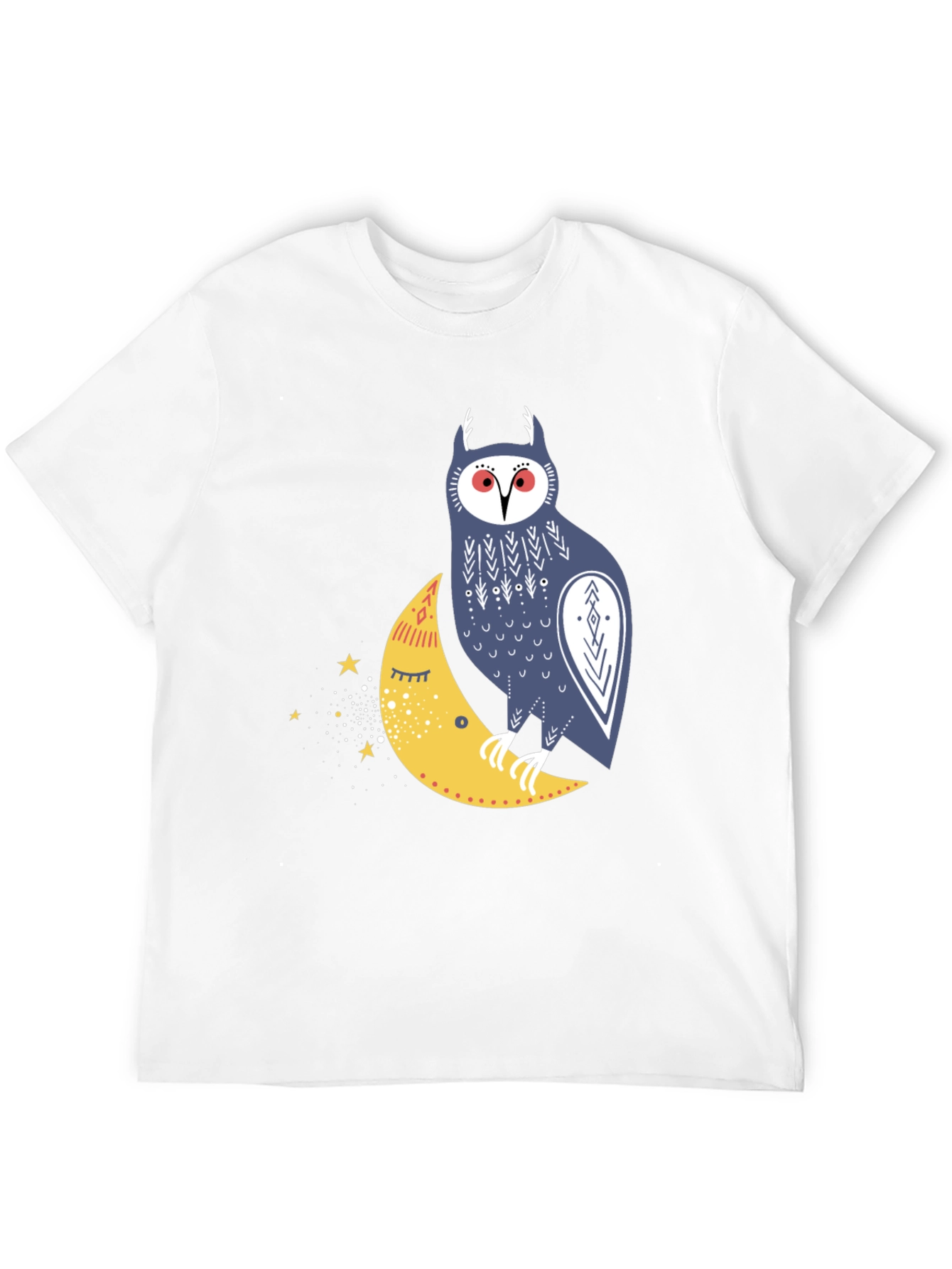 Black Owl on Moon Graphic T-Shirt - Black view 12