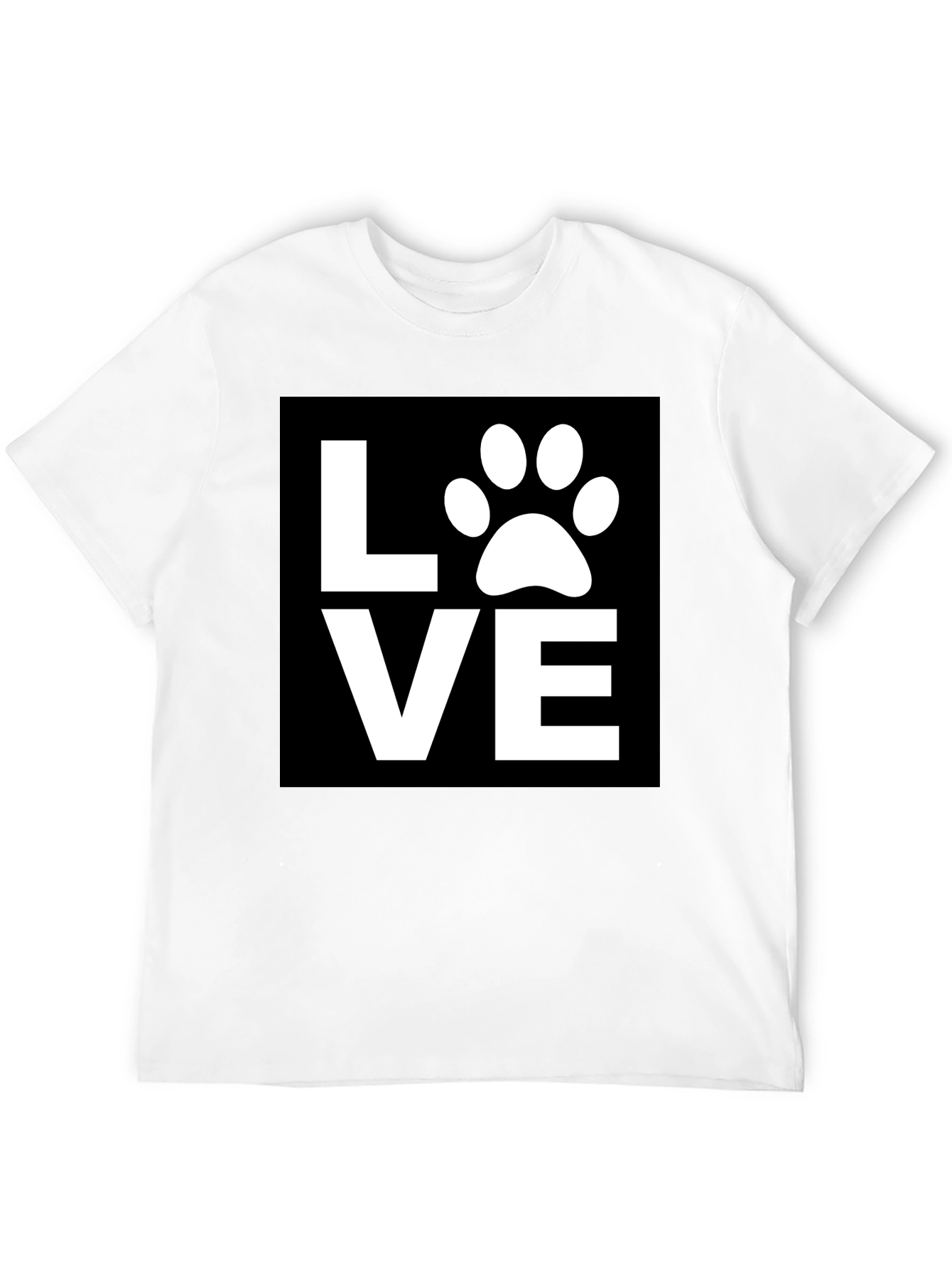 Black Love Paw Print Graphic Tee - Black Cotton Blend Shirt view 12