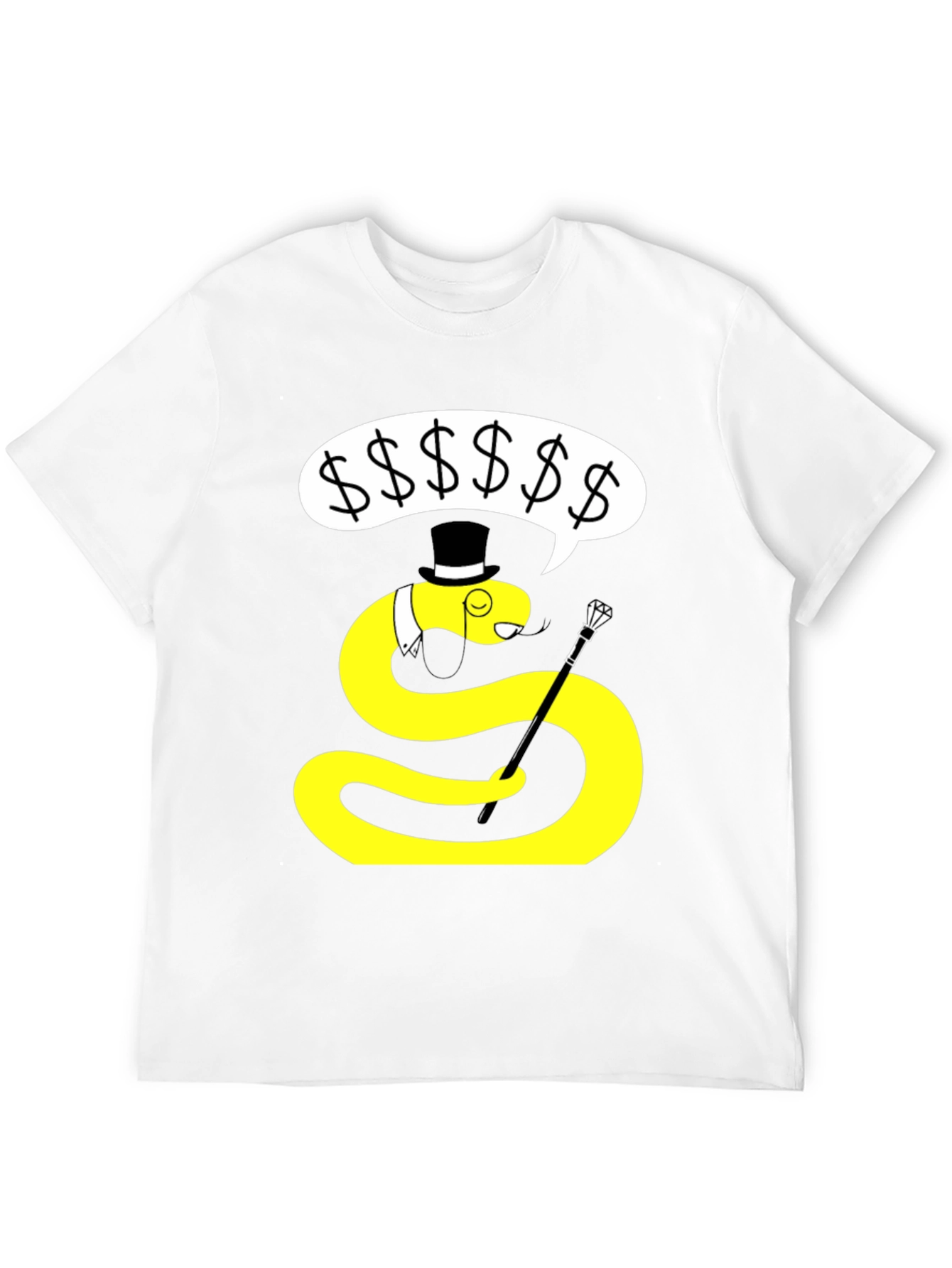 Black Dapper Snake T-Shirt - Funny Cartoon Animal Tee view 12