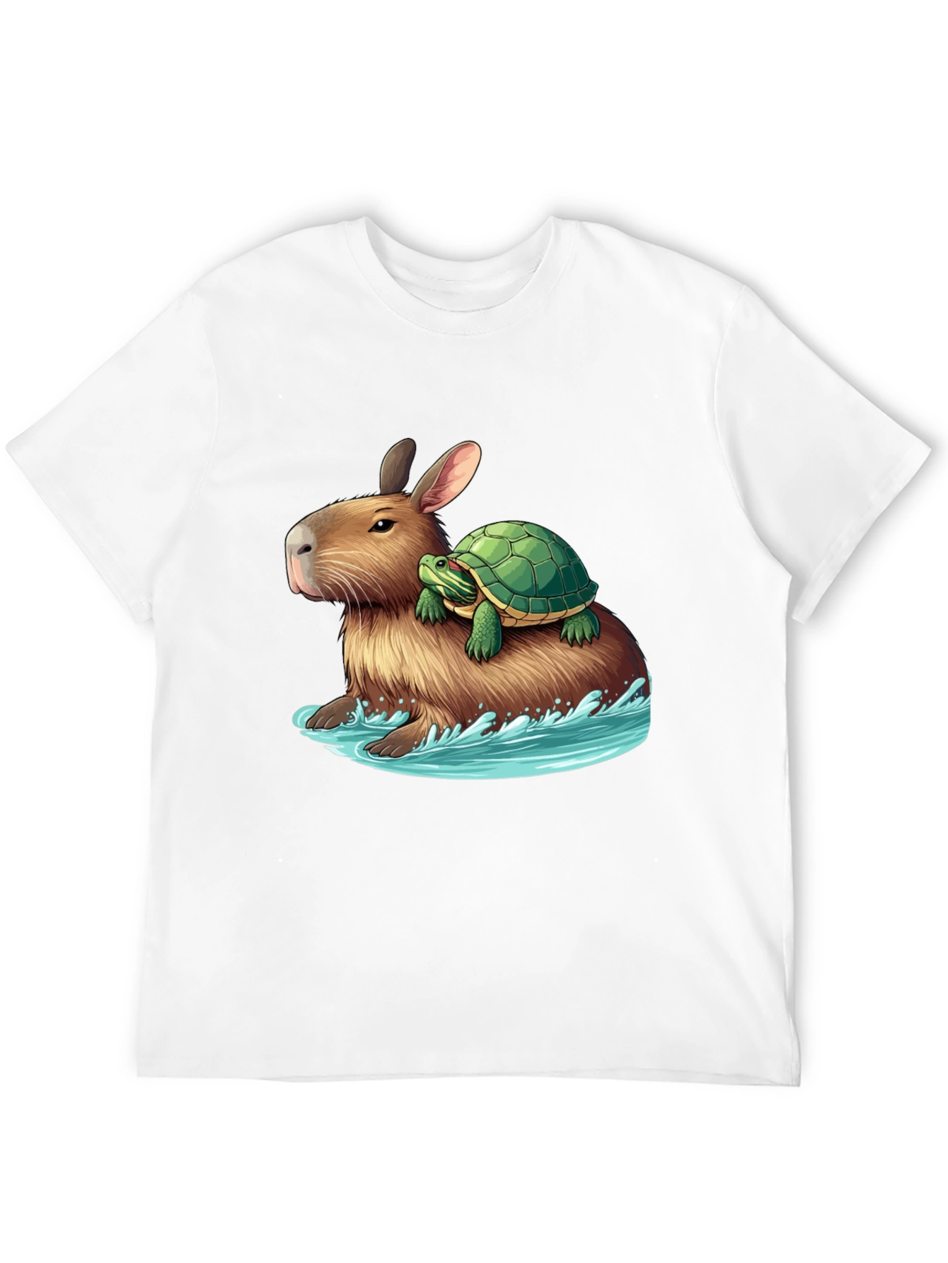 Black Capybara & Turtle Graphic Tee - Ride the Waves view 12