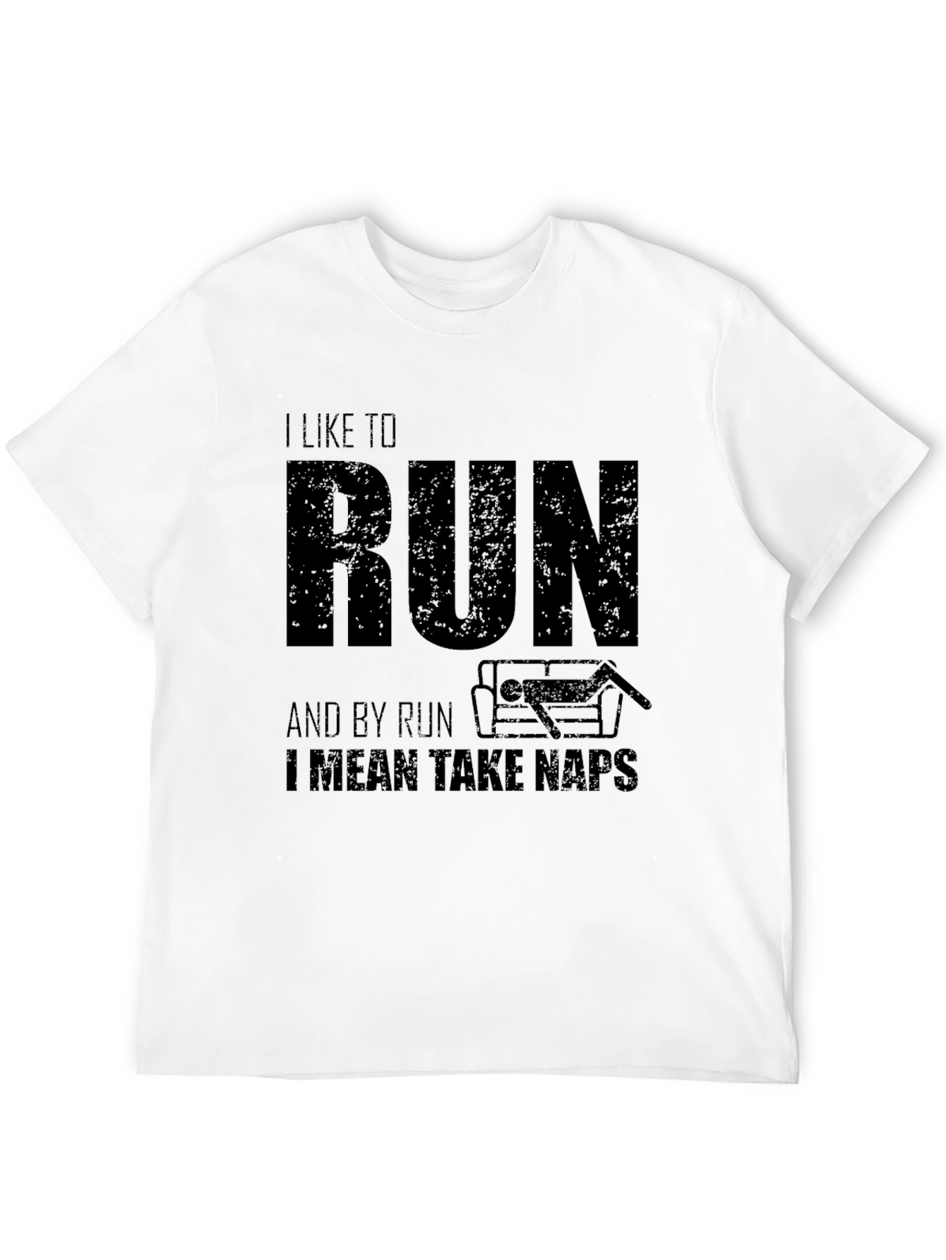 Black I Like to Run Funny Nap T-Shirt view 12