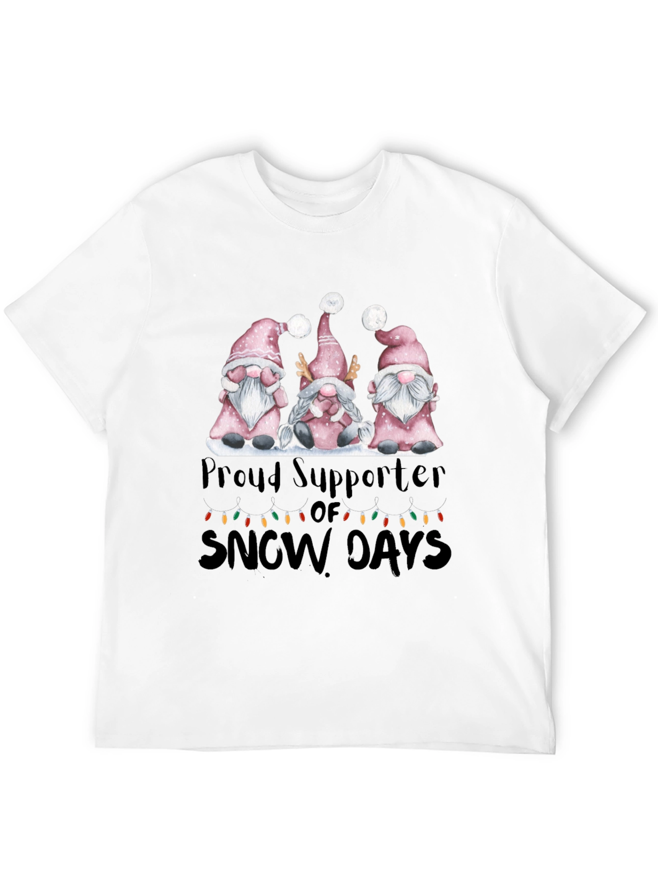 Black Proud Supporter of Snow Days Gnome T-Shirt view 12