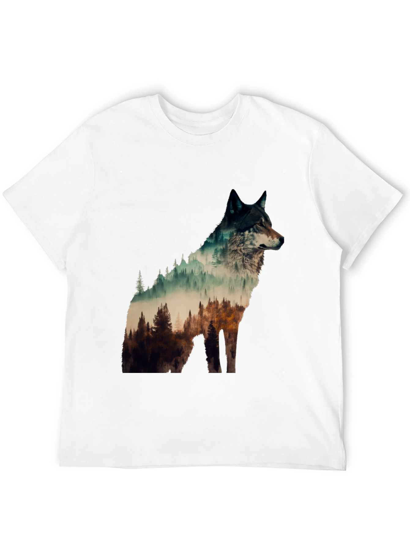 Black Wolf Forest Graphic Tee - Nature Lover's T-Shirt view 12