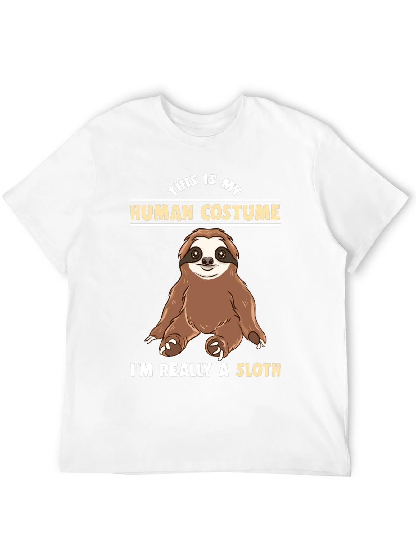 Black Funny Sloth Human Costume T-Shirt view 12