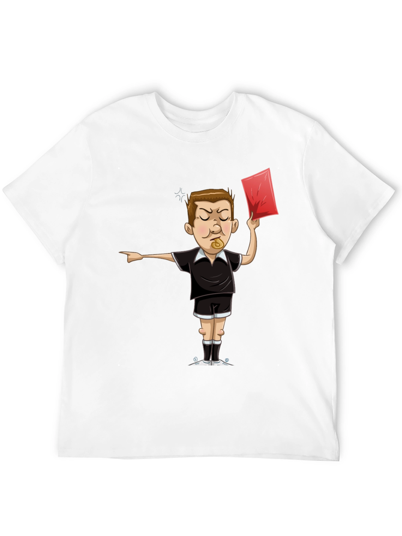 Black Funny Referee T-Shirt - Red Card Graphic Tee view 12