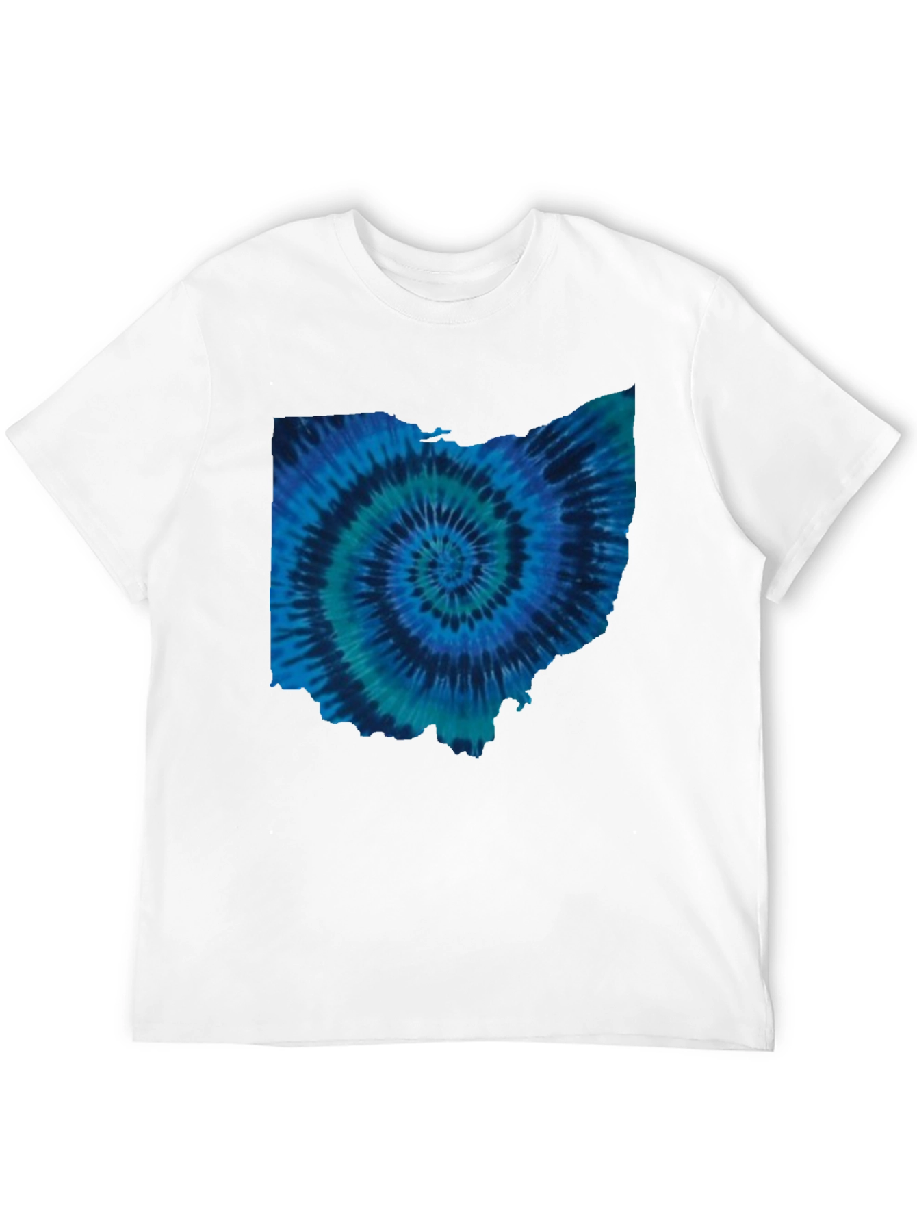 Black Ohio Tie Dye State Shape T-Shirt view 12