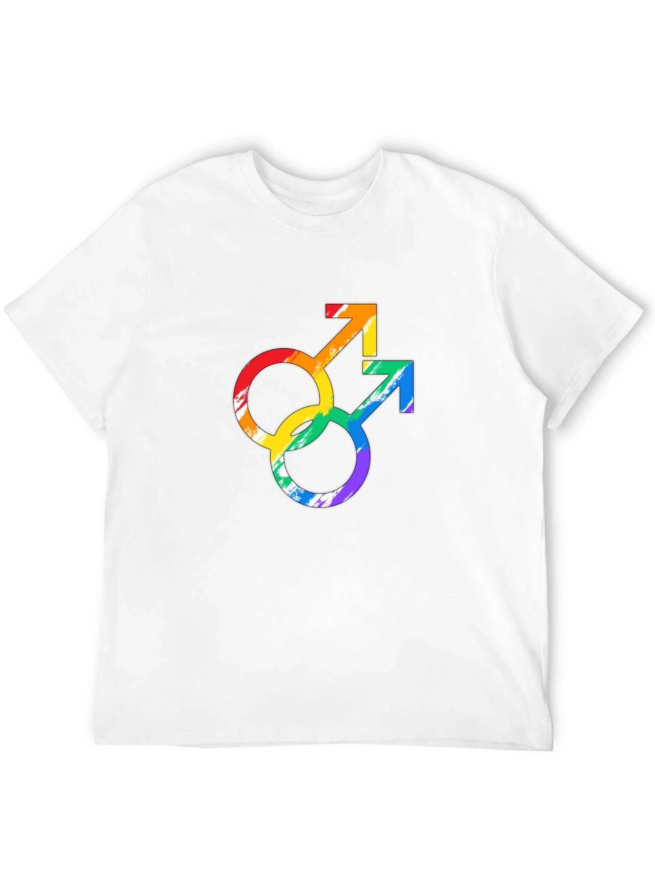 Black Rainbow Gay Pride Double Mars Symbol Black T-Shirt view 12