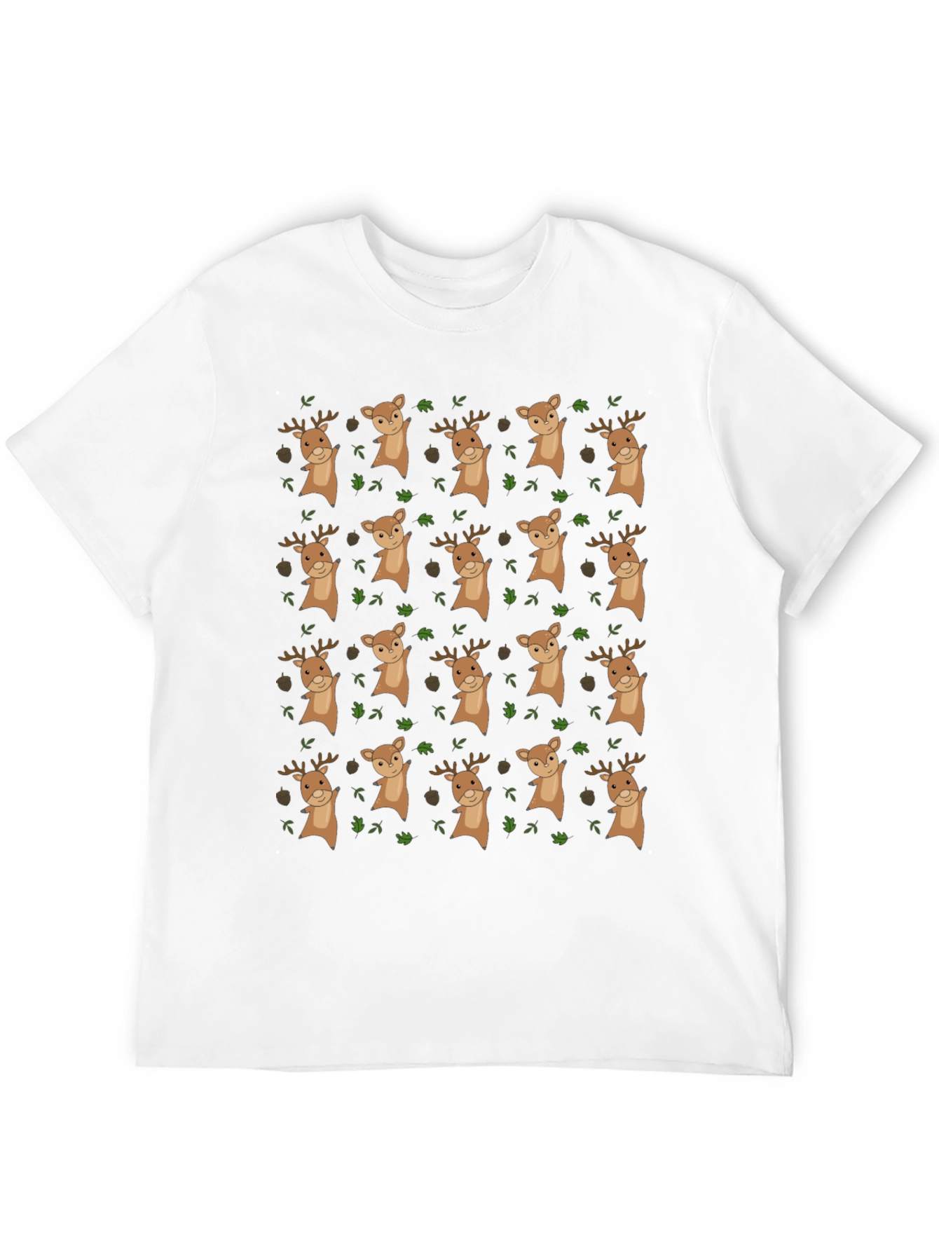 Black Novelty Deer Pattern T-Shirt view 12