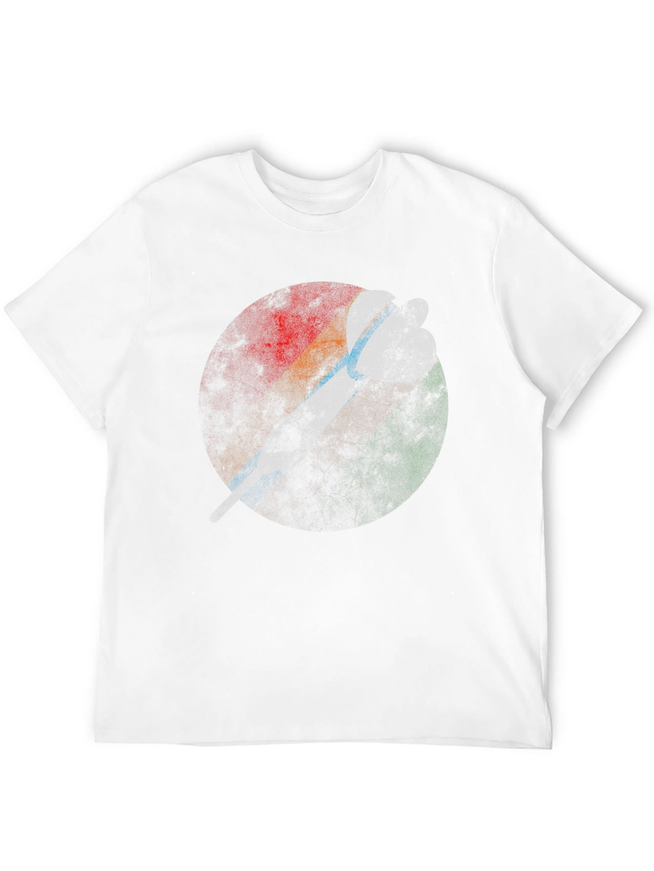 Black Vintage Graphic Tee - Retro Circle Design - Men's Black T-Shirt view 12