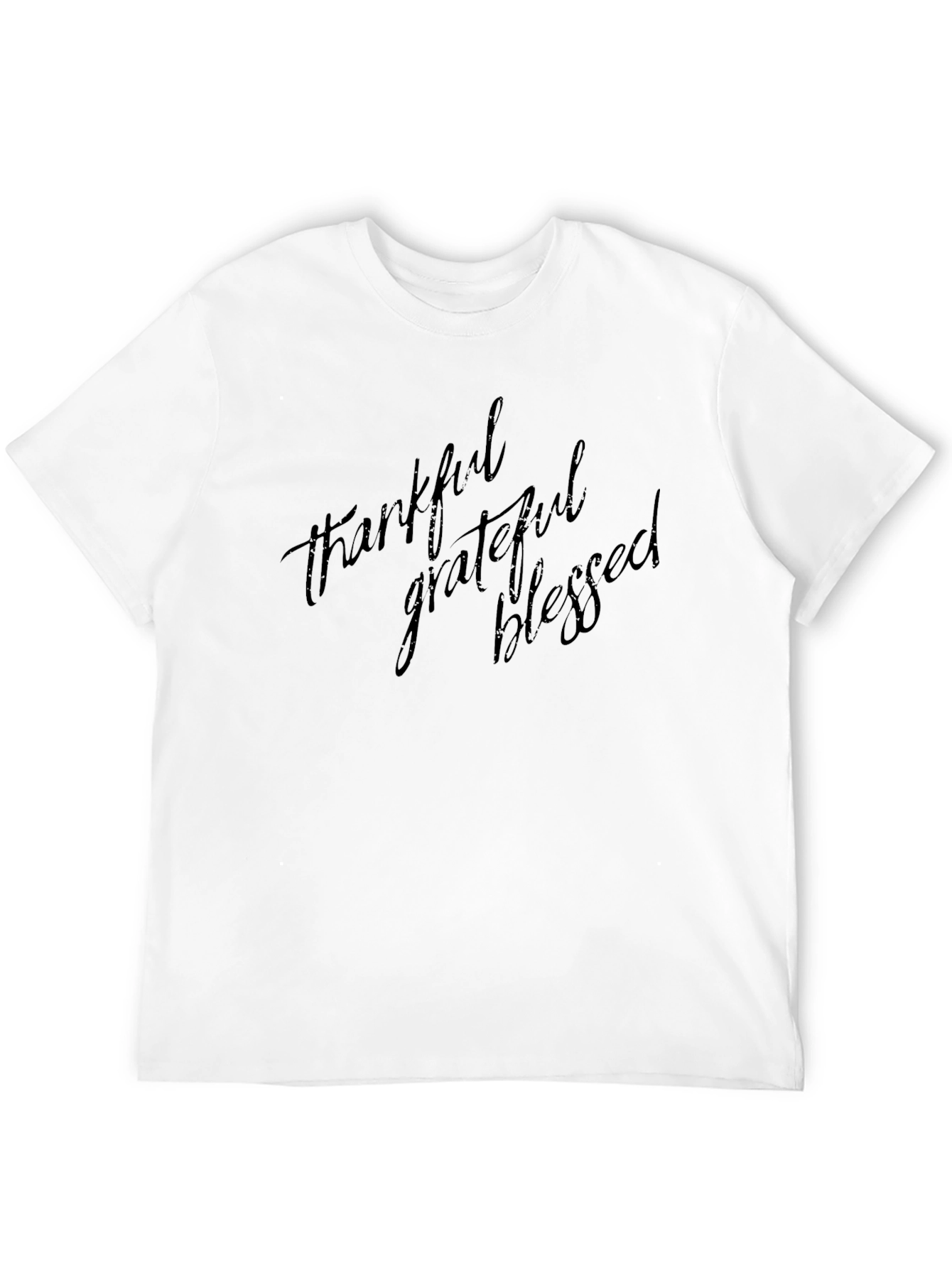 Black Thankful Grateful Blessed Black T-Shirt view 12