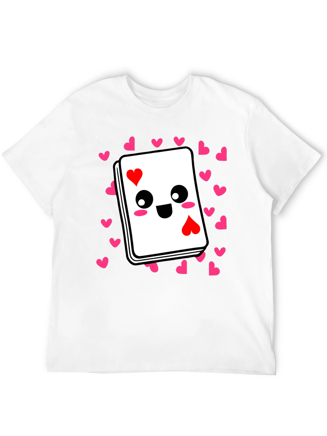 Black Ace of Hearts Kawaii T-Shirt - Playful Valentine's Day Tee view 12