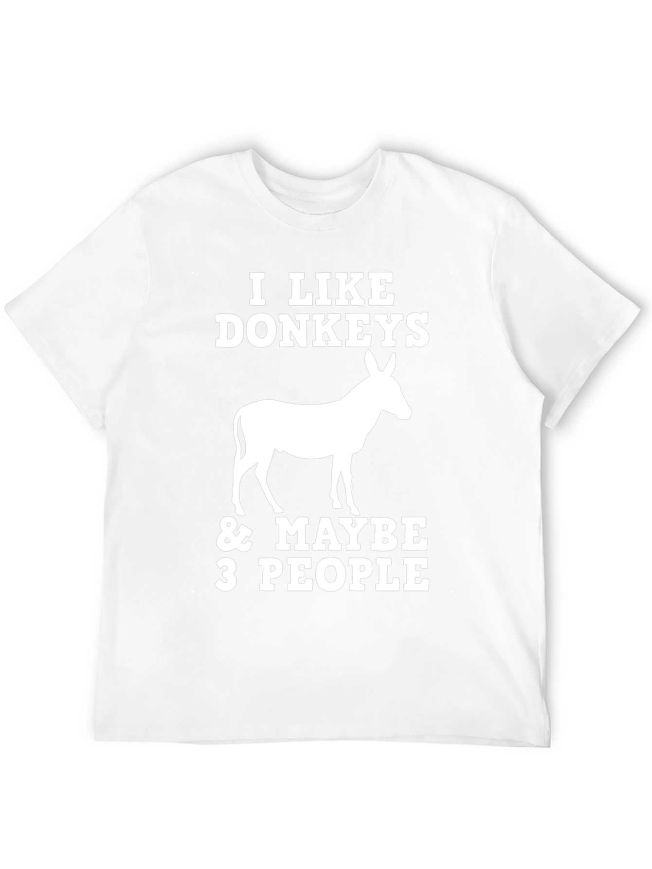 Black I Like Donkeys & Maybe 3 People T-Shirt - Funny Animal Tee view 12